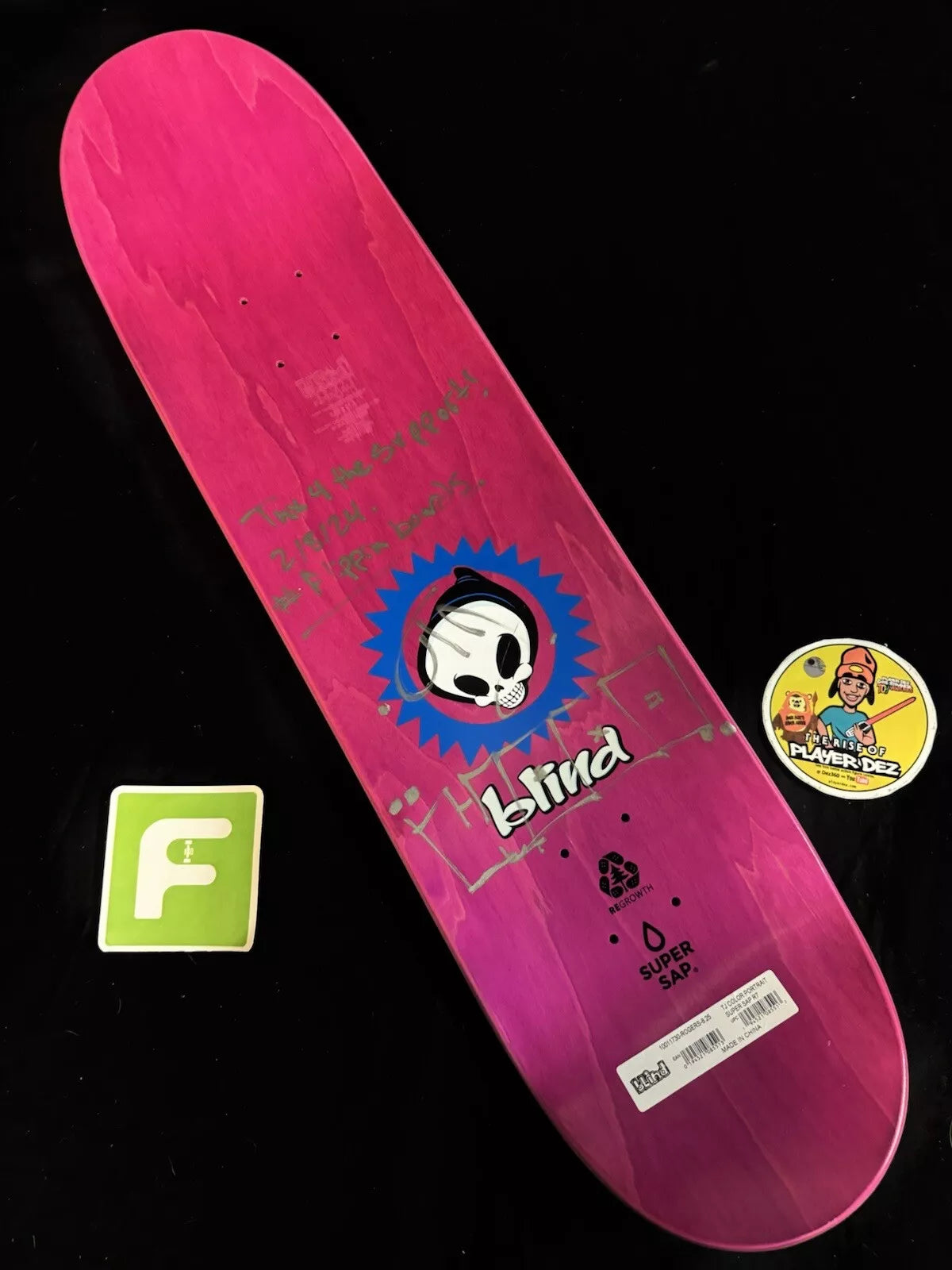 TJ Rogers Signed Blind Reaper Mark Gonzales Autographed Skateboard Deck