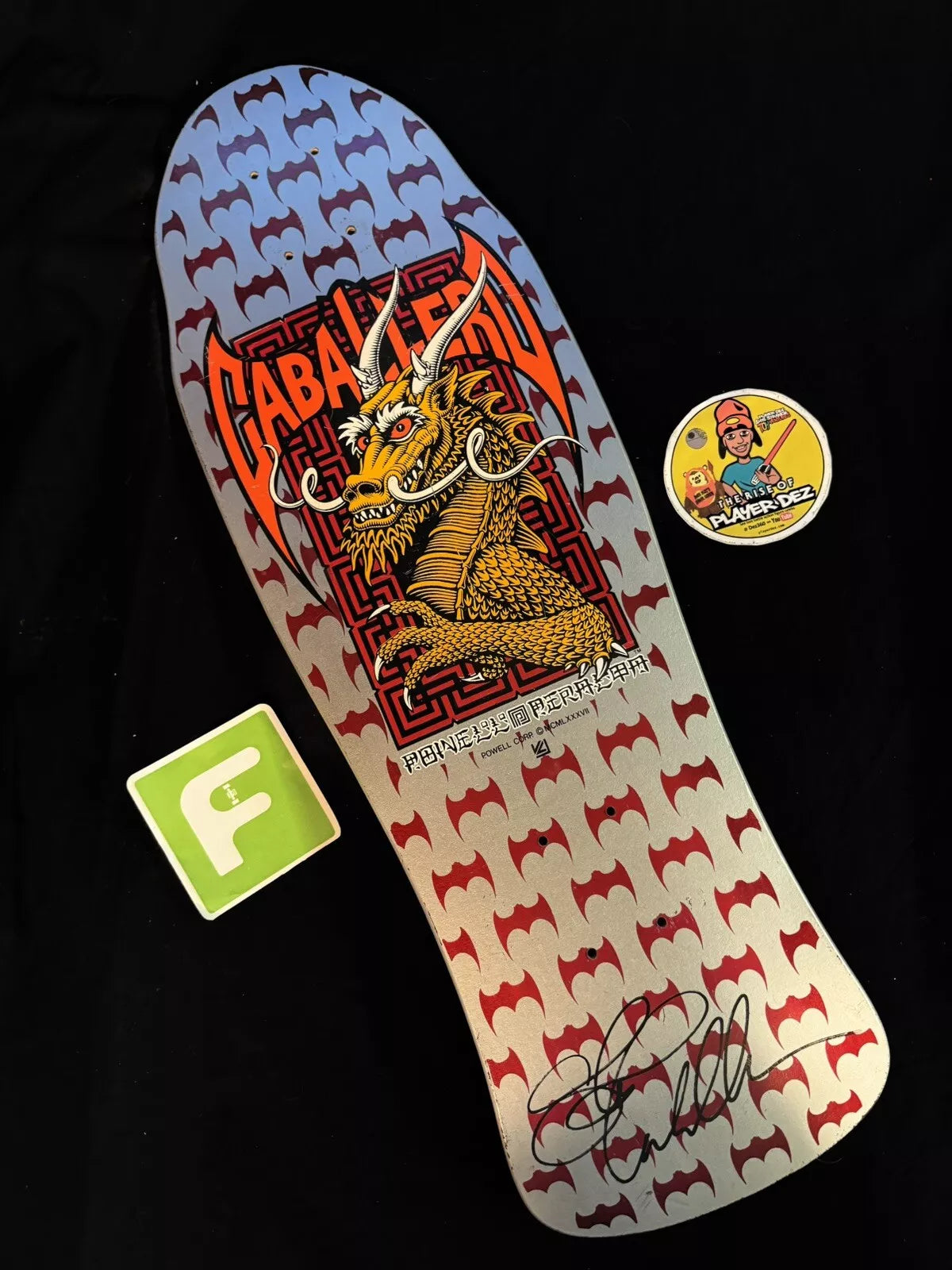 Vintage Steve Caballero Signed 1987 Autographed Skateboard Deck Powell Peralta Bonite XT