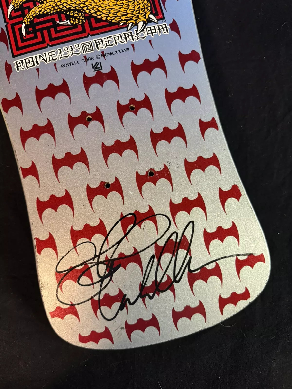 Vintage Steve Caballero Signed 1987 Autographed Skateboard Deck Powell Peralta Bonite XT