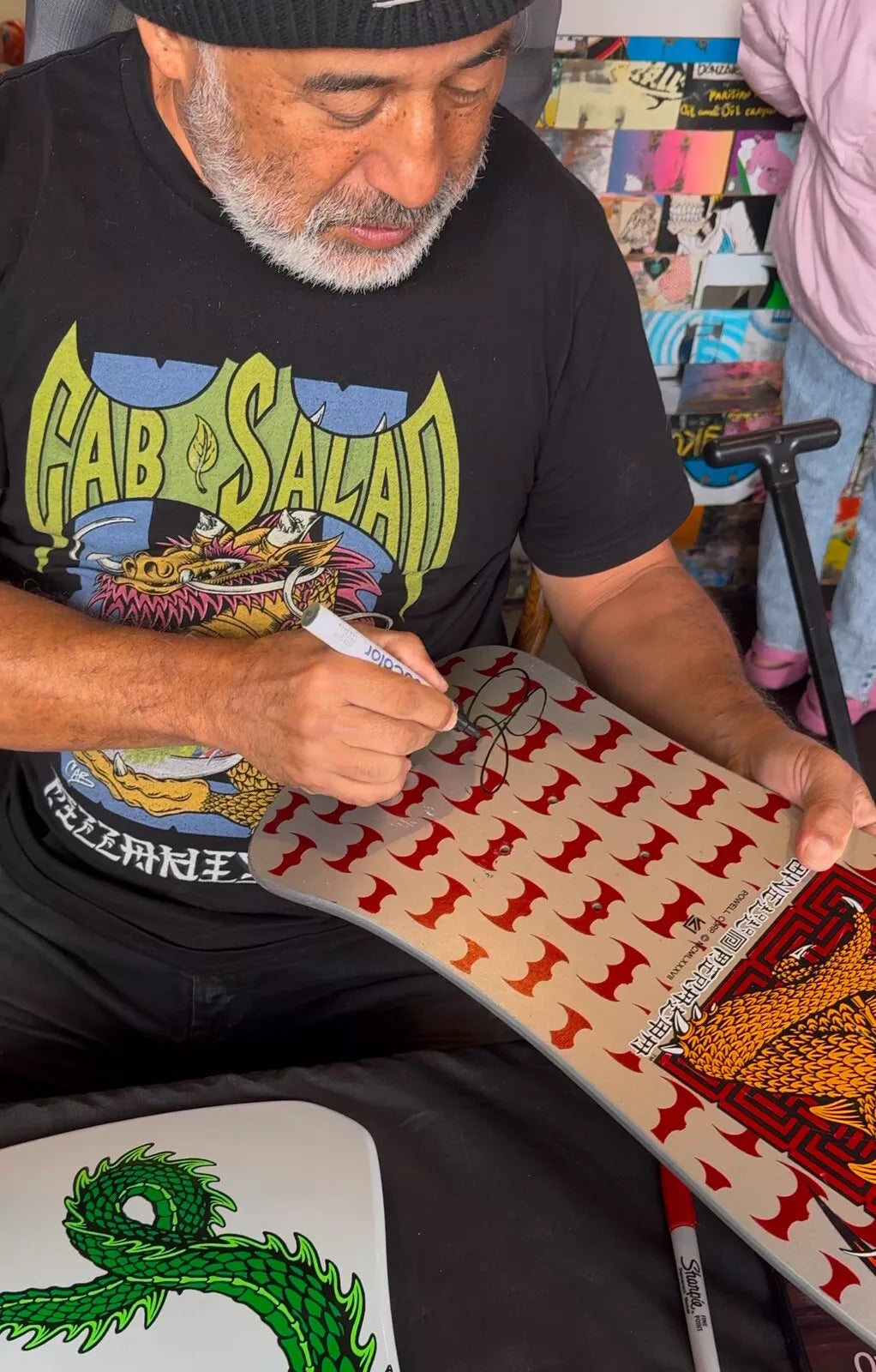 Vintage Steve Caballero Signed 1987 Autographed Skateboard Deck Powell Peralta Bonite XT
