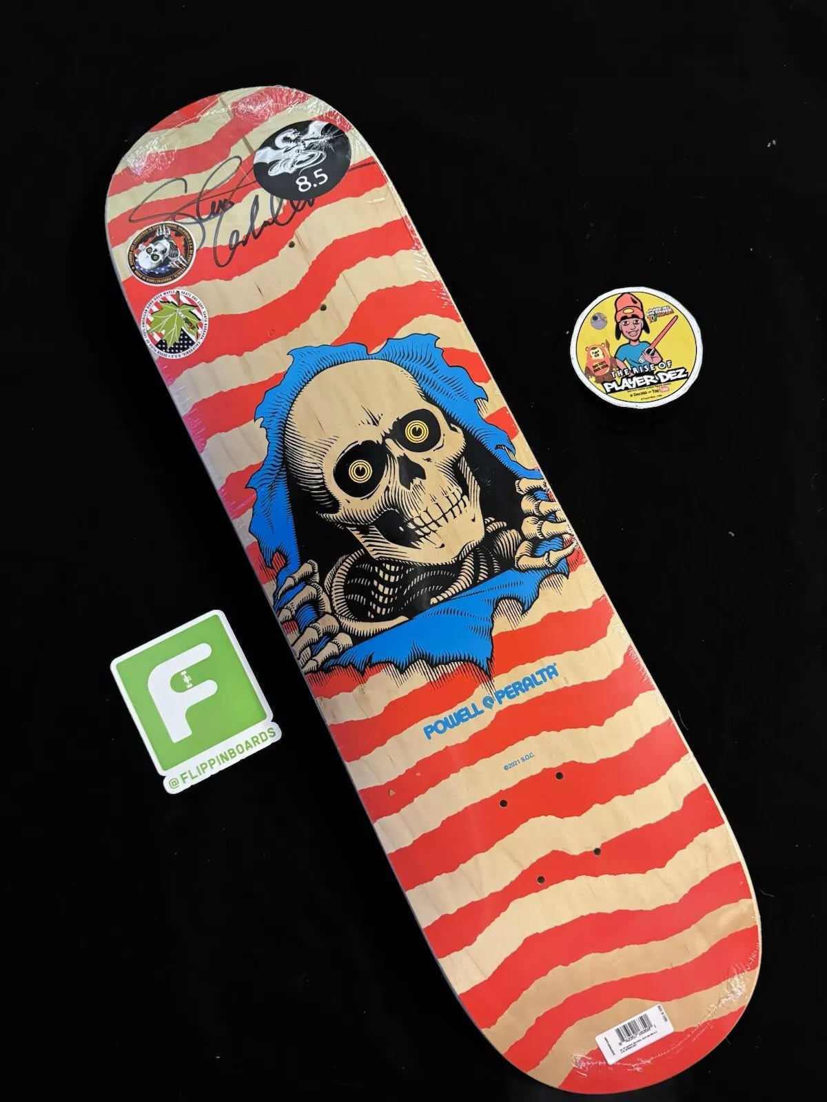 Steve Caballero Signed OG Ripper Red Powell Peralta Autographed Skateboard Deck