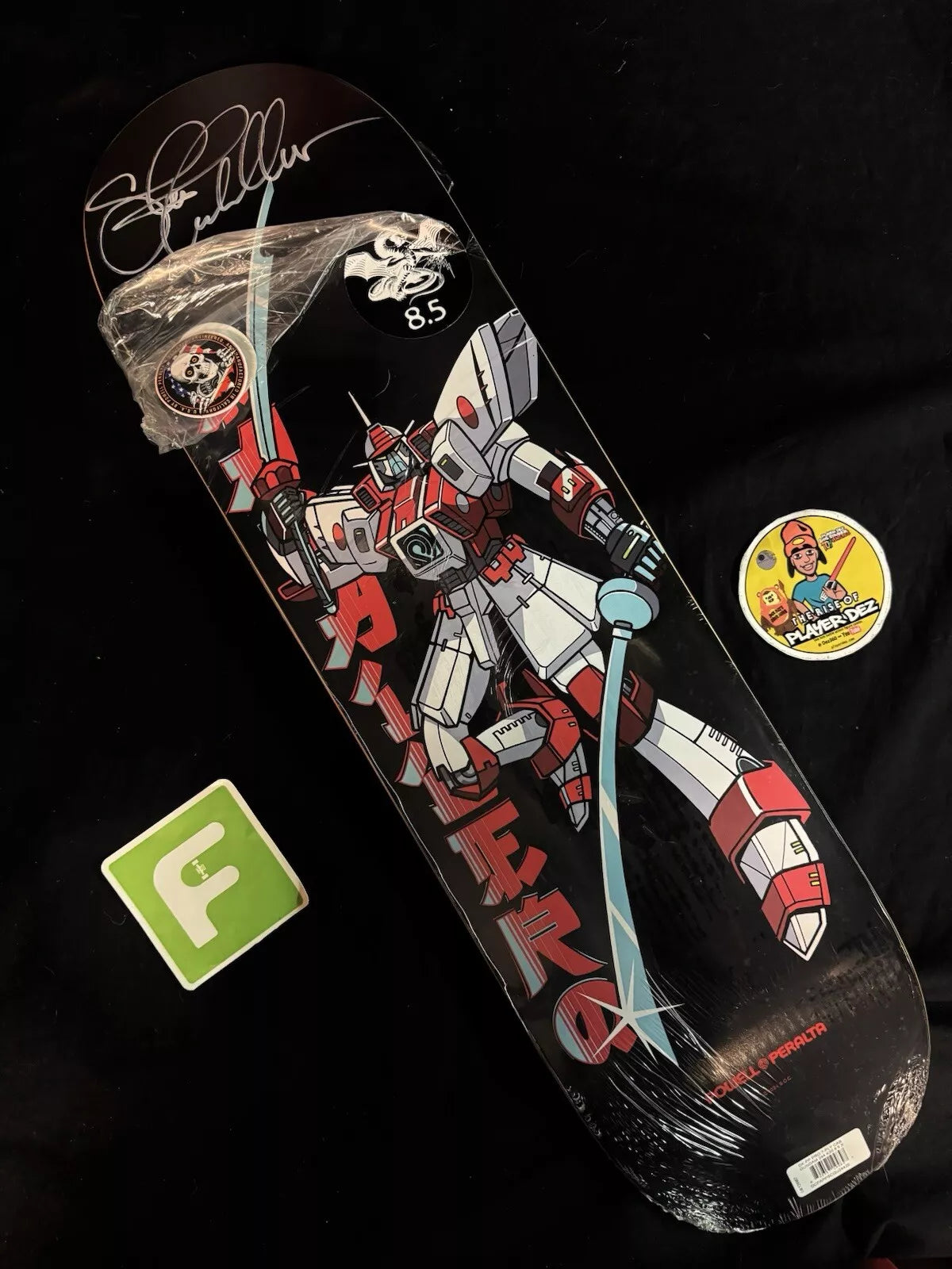 Steve Caballero Signed Gundam Wing Autographed Skateboard Deck Black Powell Peralta