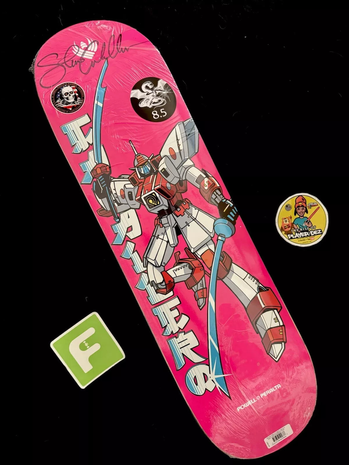 Steve Caballero Signed FLIGHT Gundam Powell Peralta Autographed Skateboard Deck Pink
