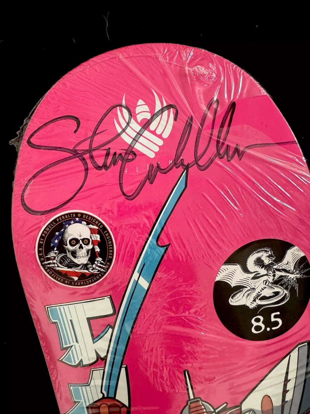 Steve Caballero Signed FLIGHT Gundam Powell Peralta Autographed Skateboard Deck Pink