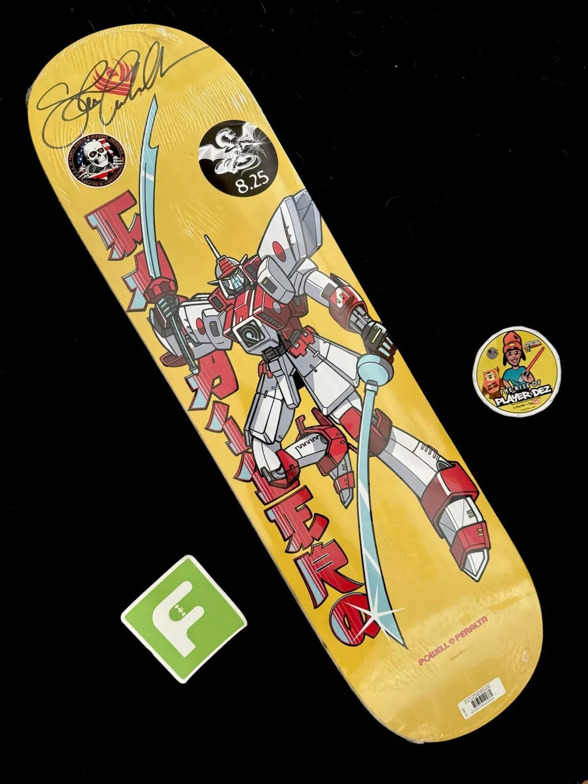 Steve Caballero Signed FLIGHT Gundam Powell Peralta Autographed Skateboard Deck Yellow
