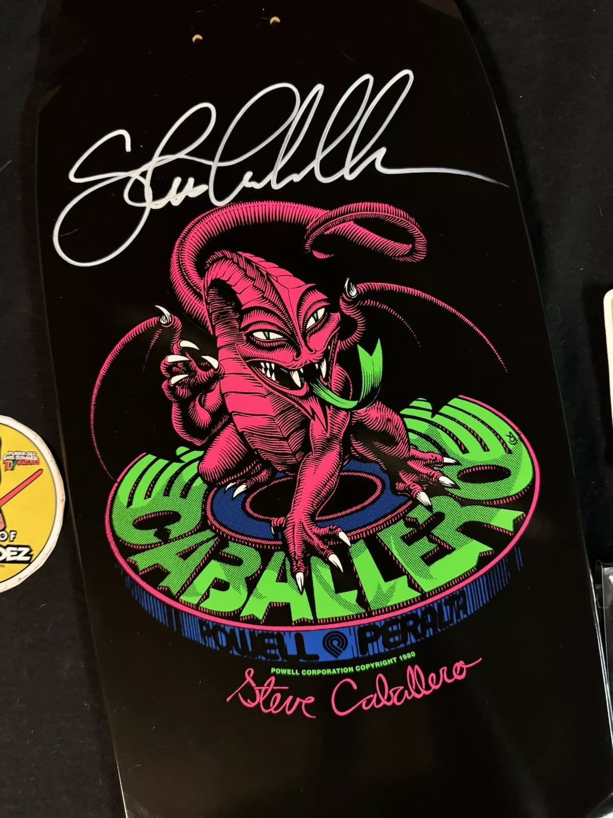 Steve Caballero Signed Dragon Bones Brigade 14 Powell Peralta Autographed Skateboard Deck