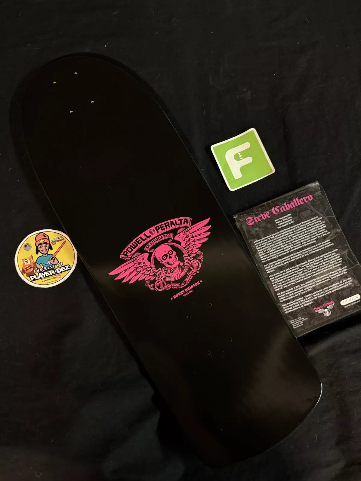 Steve Caballero Signed Dragon Bones Brigade 14 Powell Peralta Autographed Skateboard Deck