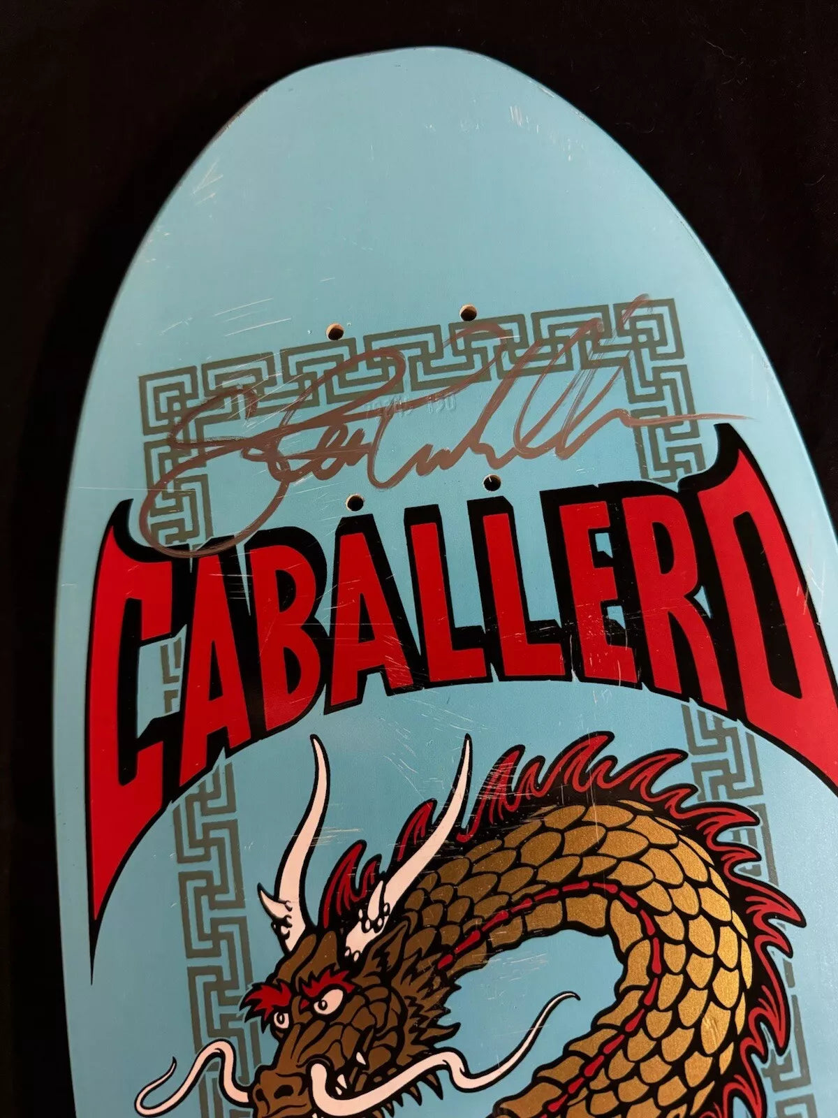 Steve Caballero Signed 2016 Autographed Skateboard Deck Blue Dragon Powell Peralta
