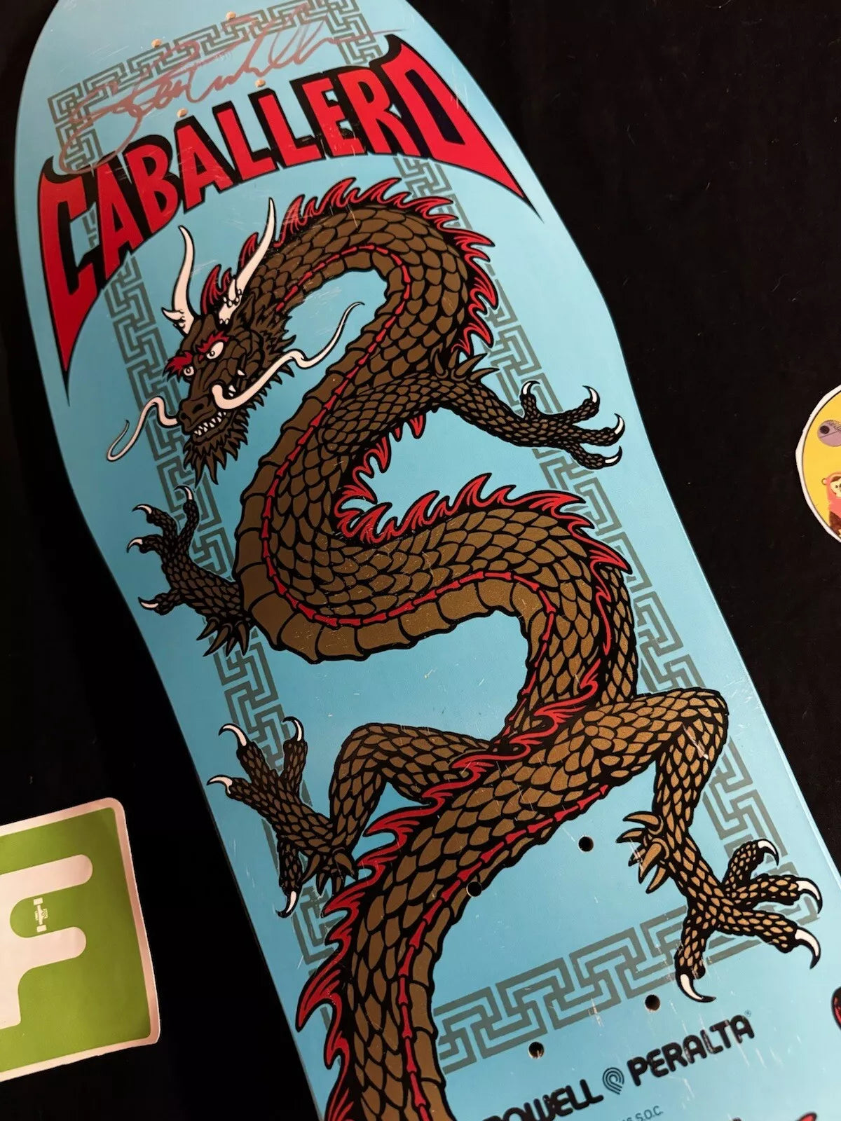 Steve Caballero Signed 2016 Autographed Skateboard Deck Blue Dragon Powell Peralta