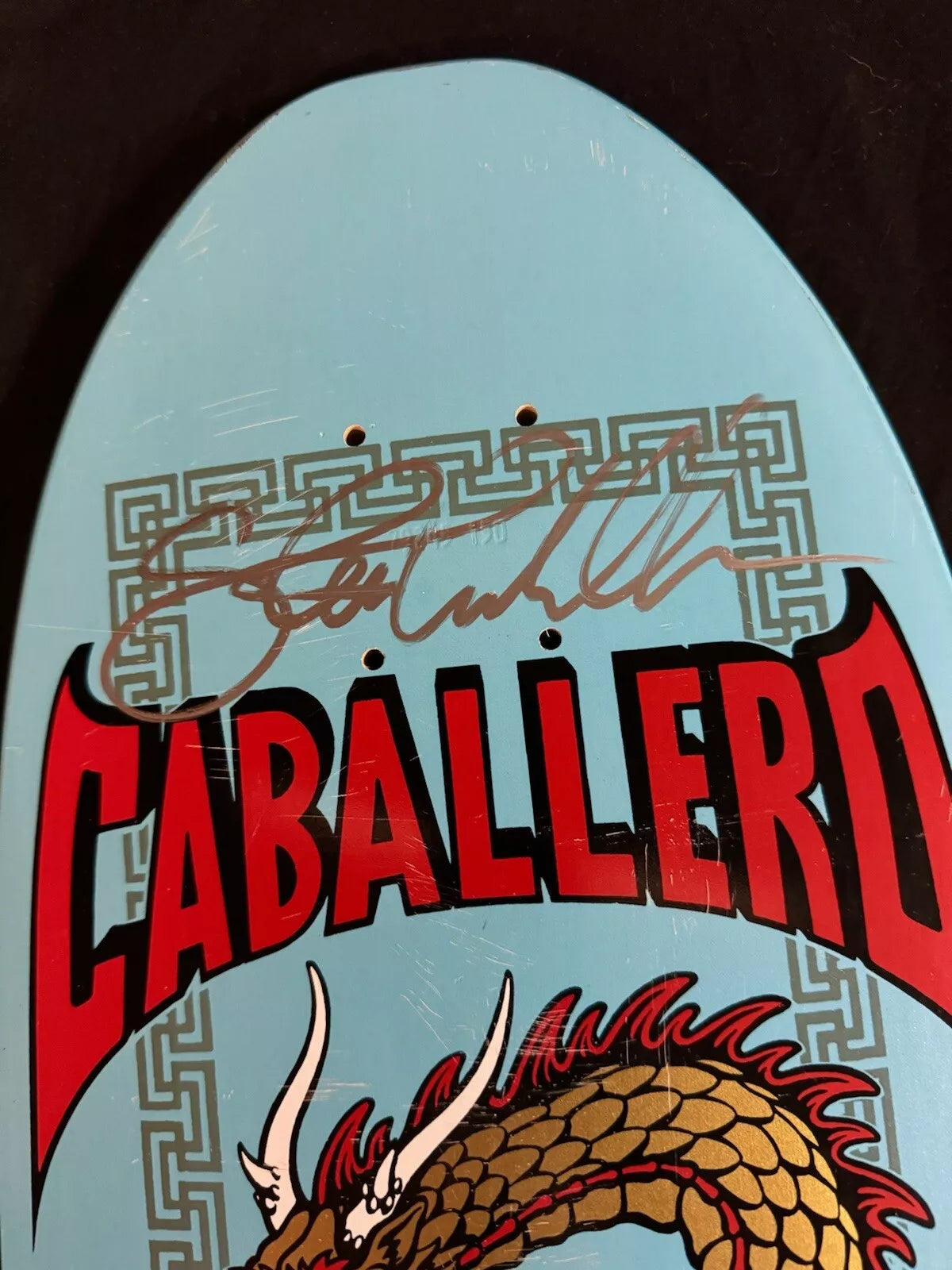 Steve Caballero Signed 2016 Autographed Skateboard Deck Blue Dragon Powell Peralta