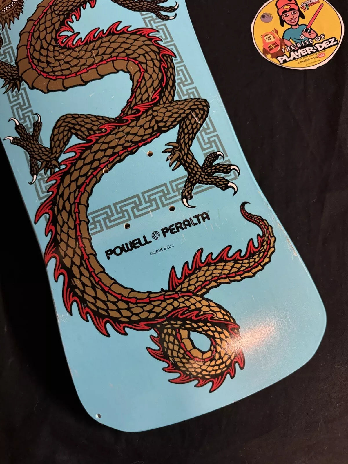 Steve Caballero Signed 2016 Autographed Skateboard Deck Blue Dragon Powell Peralta
