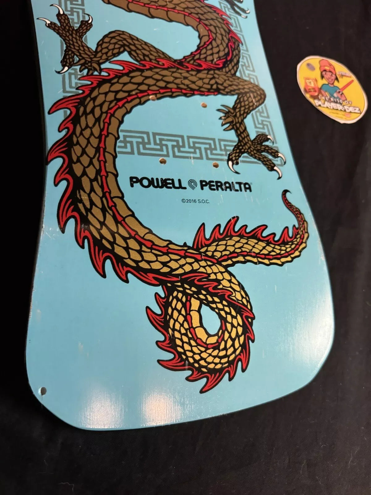 Steve Caballero Signed 2016 Autographed Skateboard Deck Blue Dragon Powell Peralta
