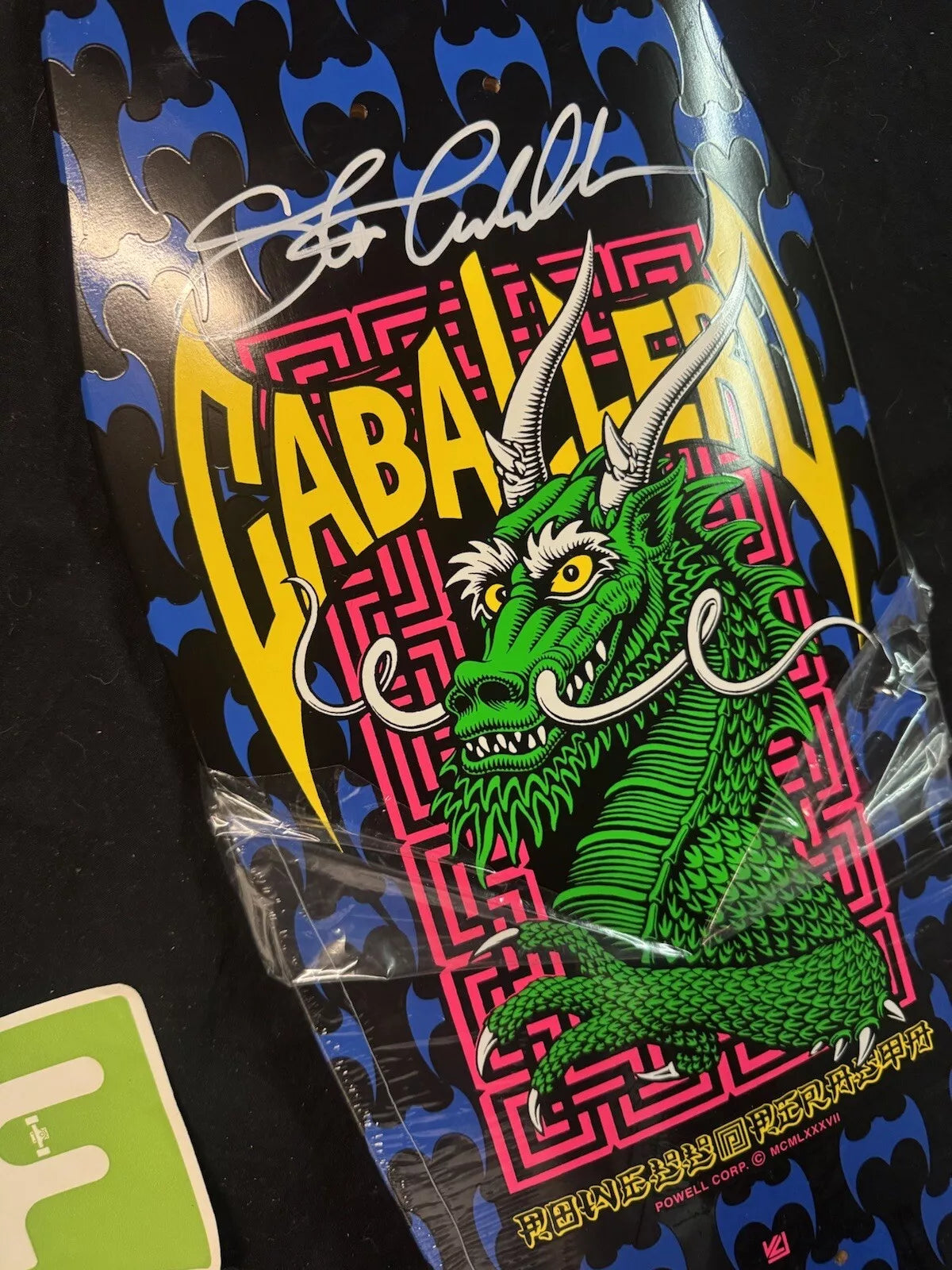 Steve Caballero Signed Blacklight Bats Powell Peralta Autographed Skateboard Deck