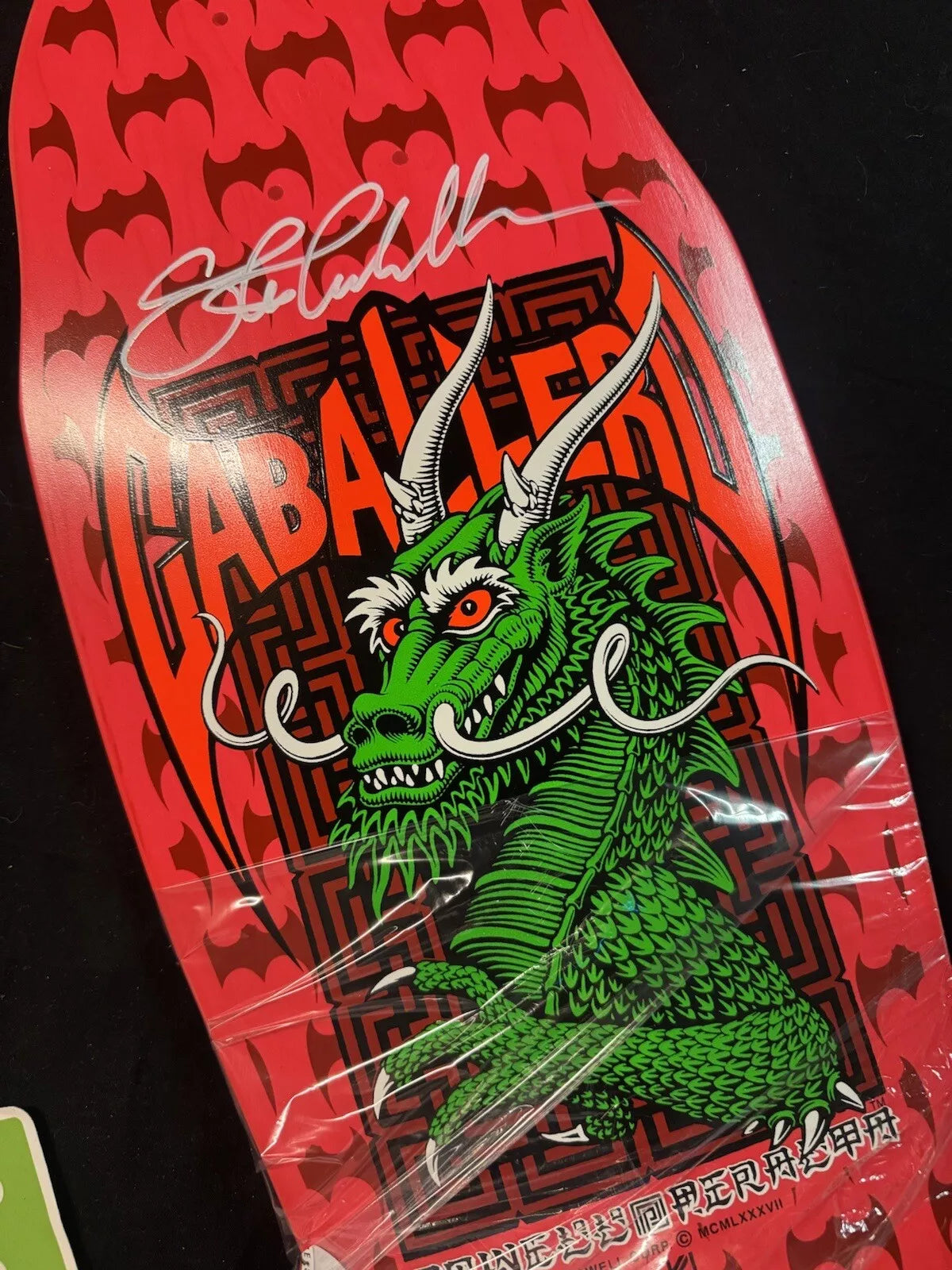 Steve Caballero Signed Pink Bats Dragon Powell Peralta Autographed Skateboard Deck