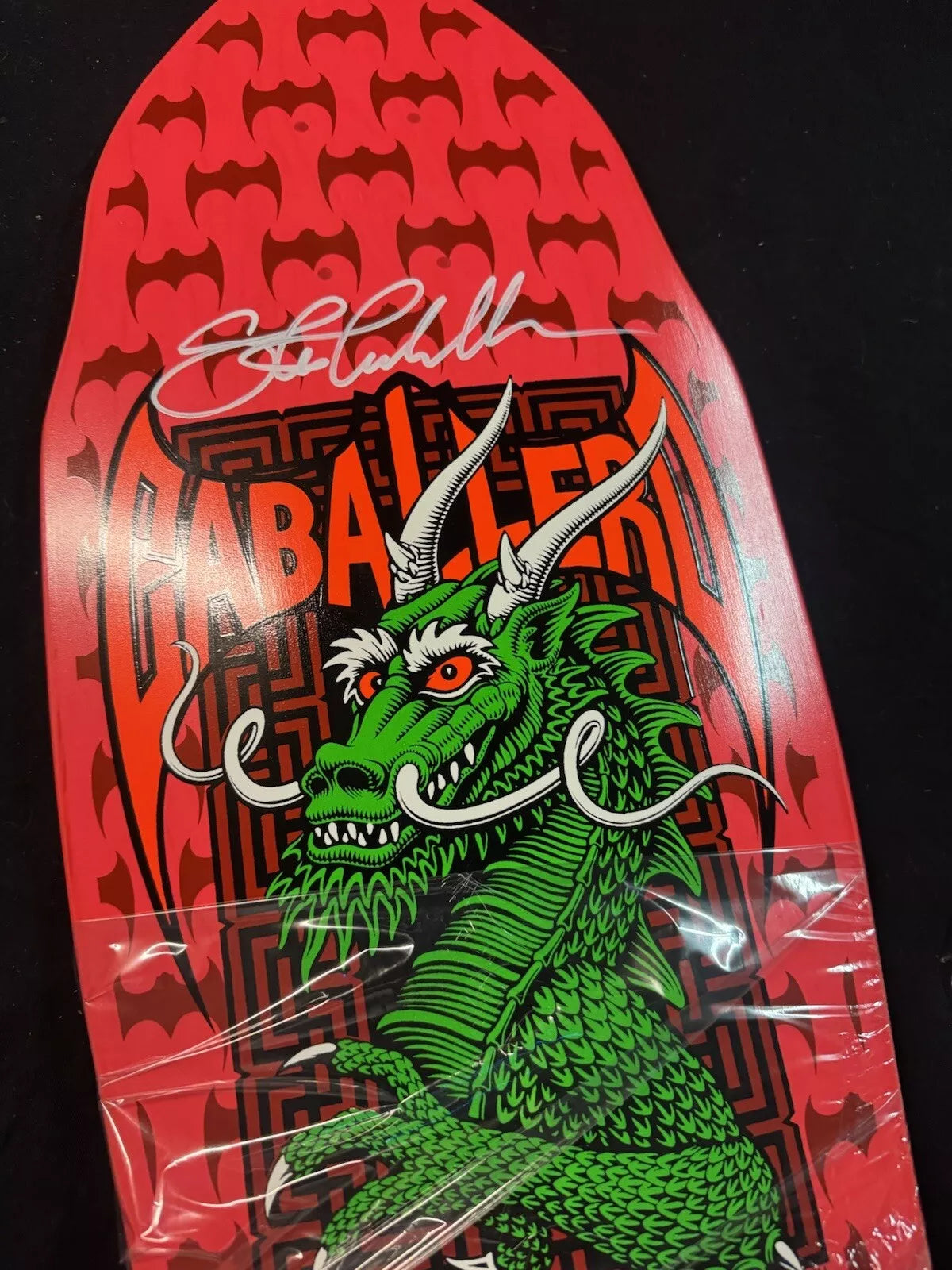Steve Caballero Signed Pink Bats Dragon Powell Peralta Autographed Skateboard Deck