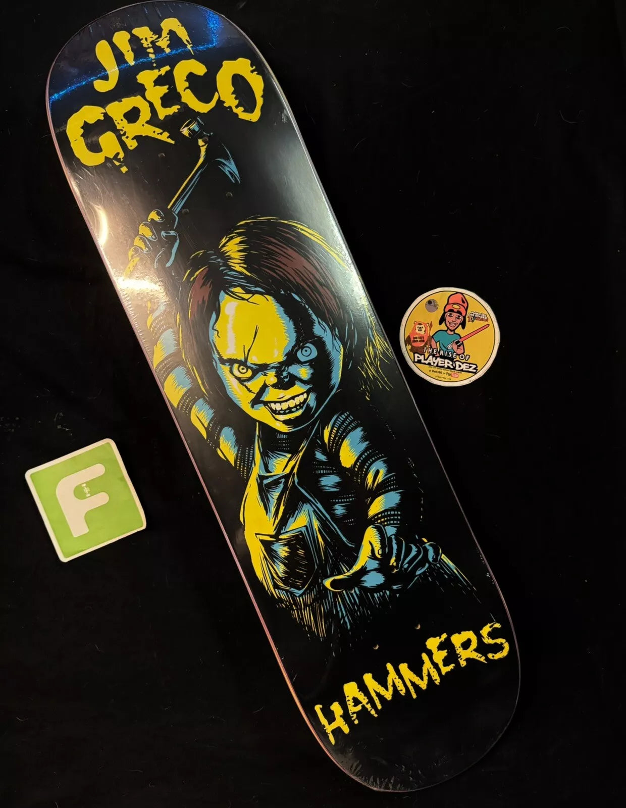 Jim Greco Signed Child’s Play Autographed Skateboard Deck Chucky Hammers
