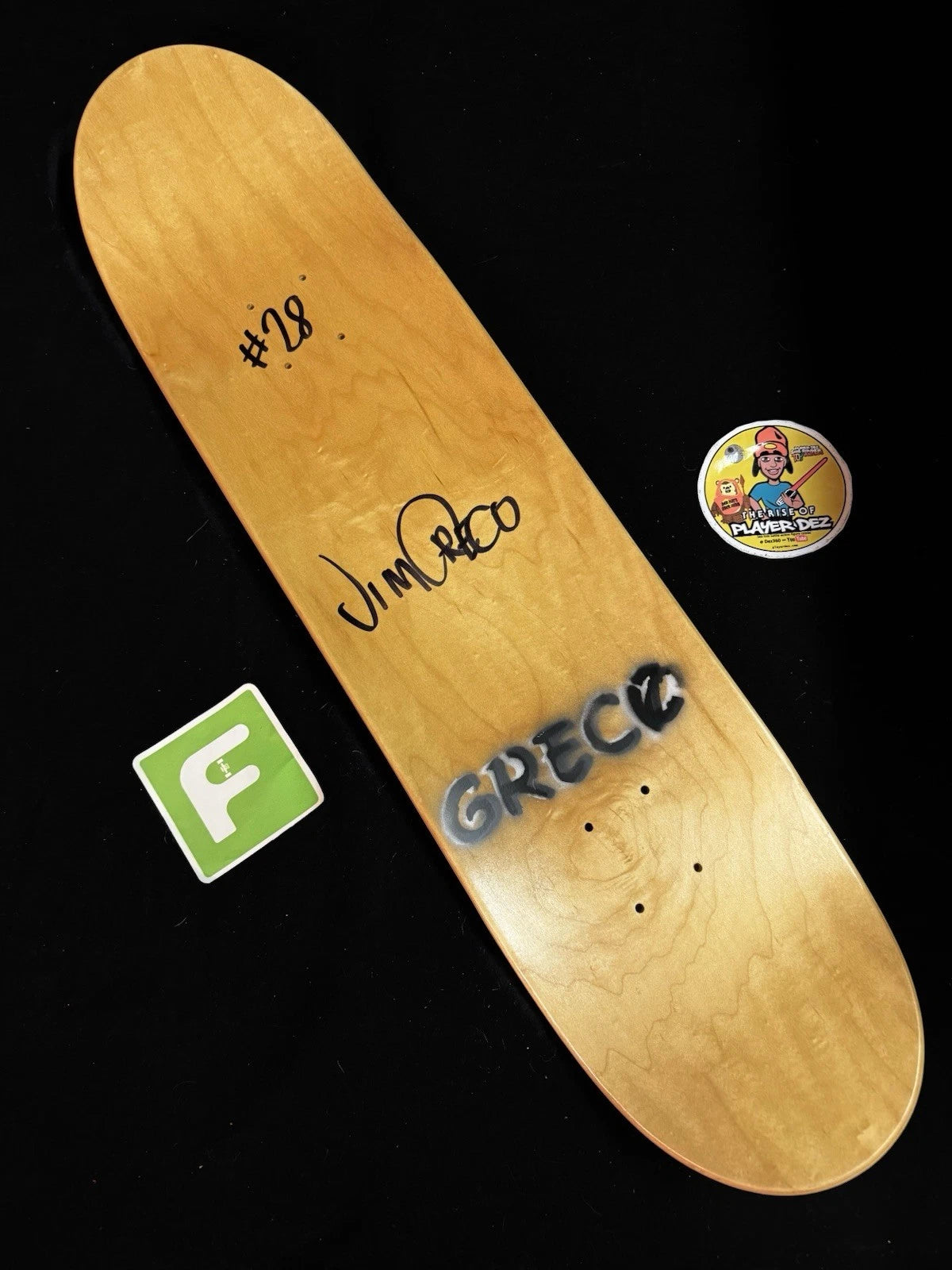 Jim Greco Signed Mickey Mouse Autographed Skateboard Deck Natural Hammers Sprayed
