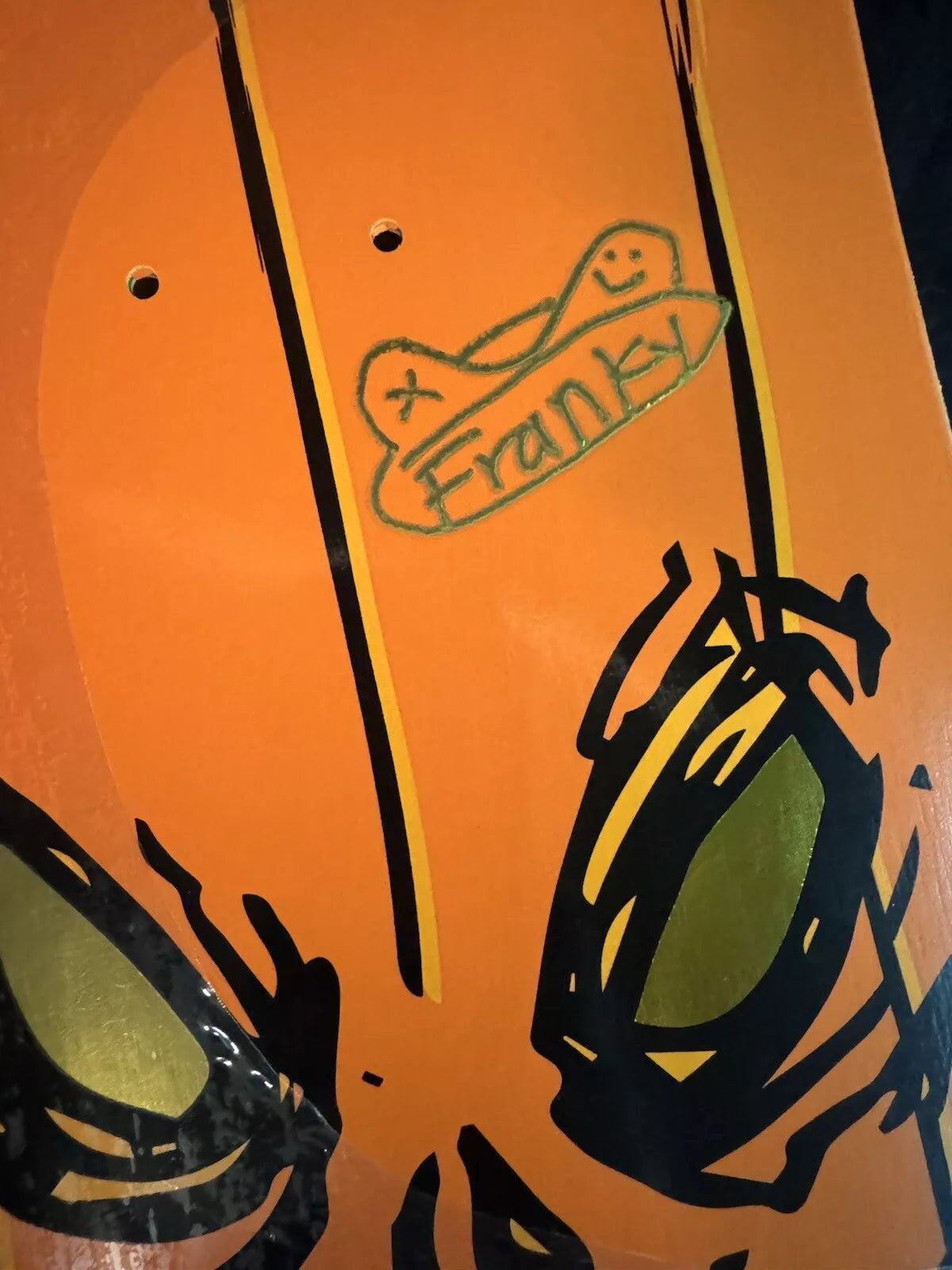 Franky Villani Signed Primitive FOS Pumpking Autographed Skateboard Deck Halloween Egg