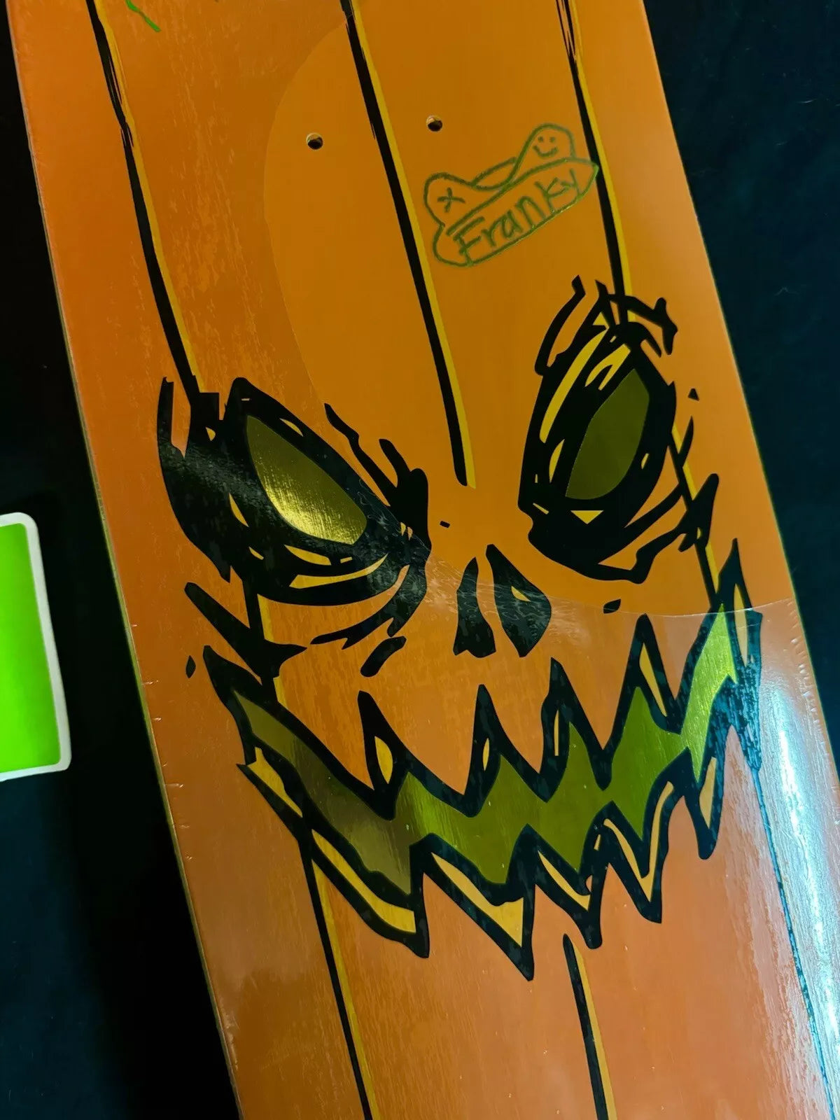 Franky Villani Signed Primitive FOS Pumpking Autographed Skateboard Deck Halloween Egg