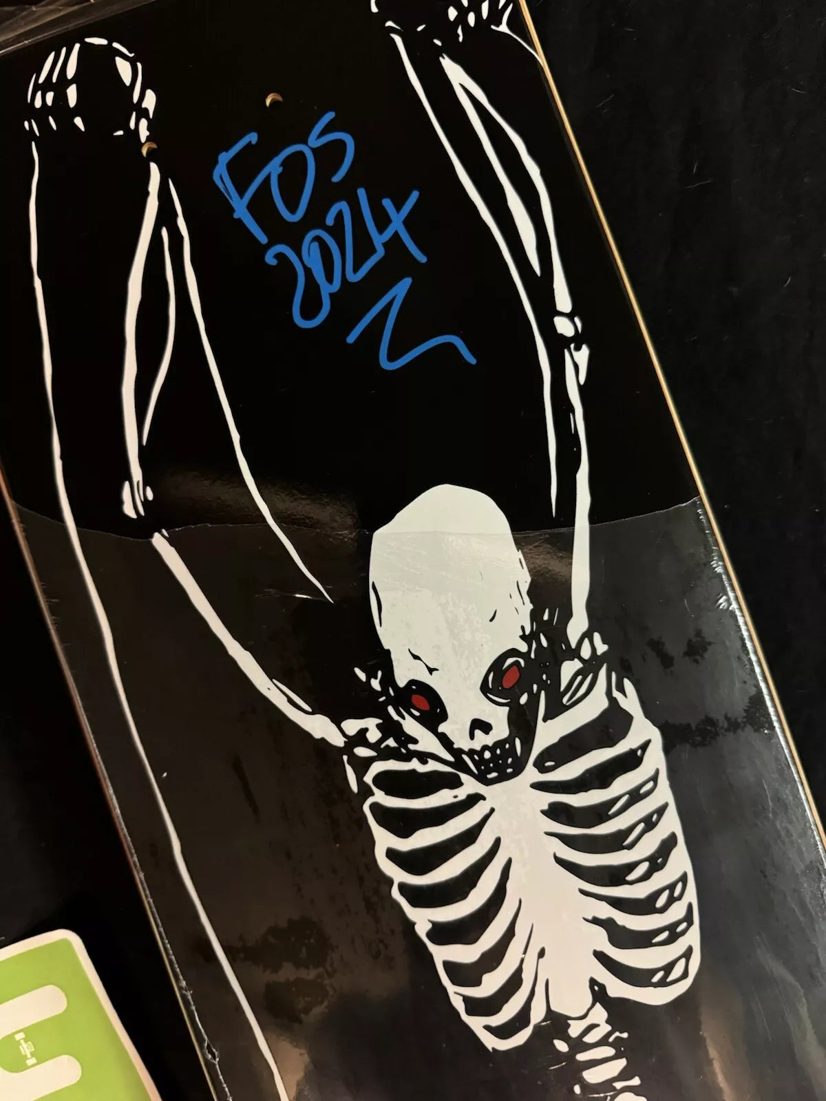 FOS Signed Chris Cole Skeleton Autographed Skateboard Deck Zero Living Dead