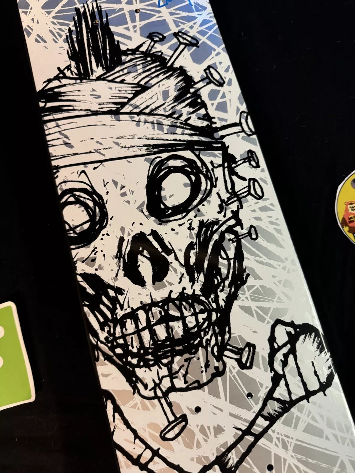 FOS Signed Graphic Zero Autographed Skateboard Deck Jon Allie 2007 Punk Skull