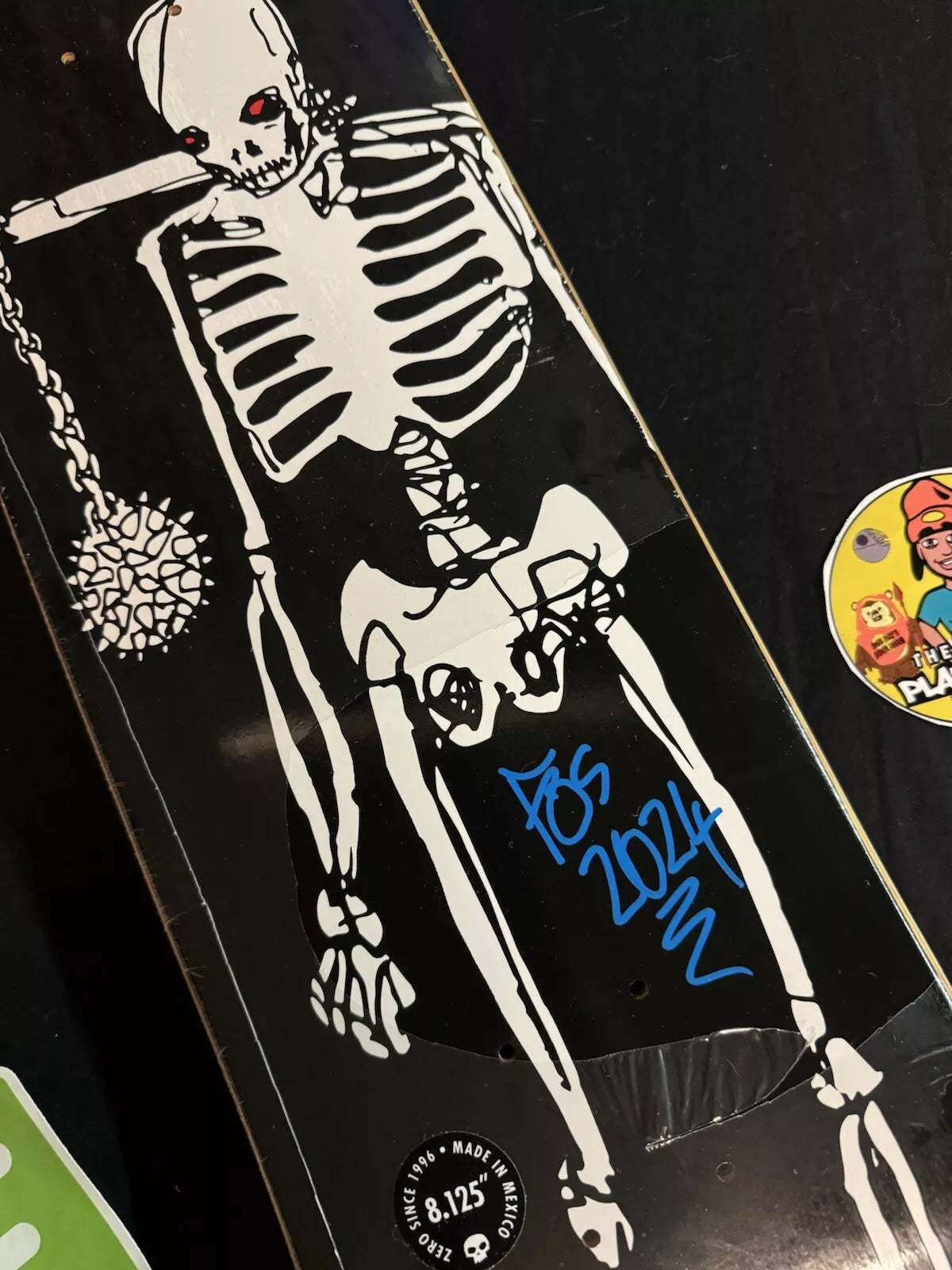 FOS Signed Jon Allie Skeleton Autographed Skateboard Deck Zero Living Dead