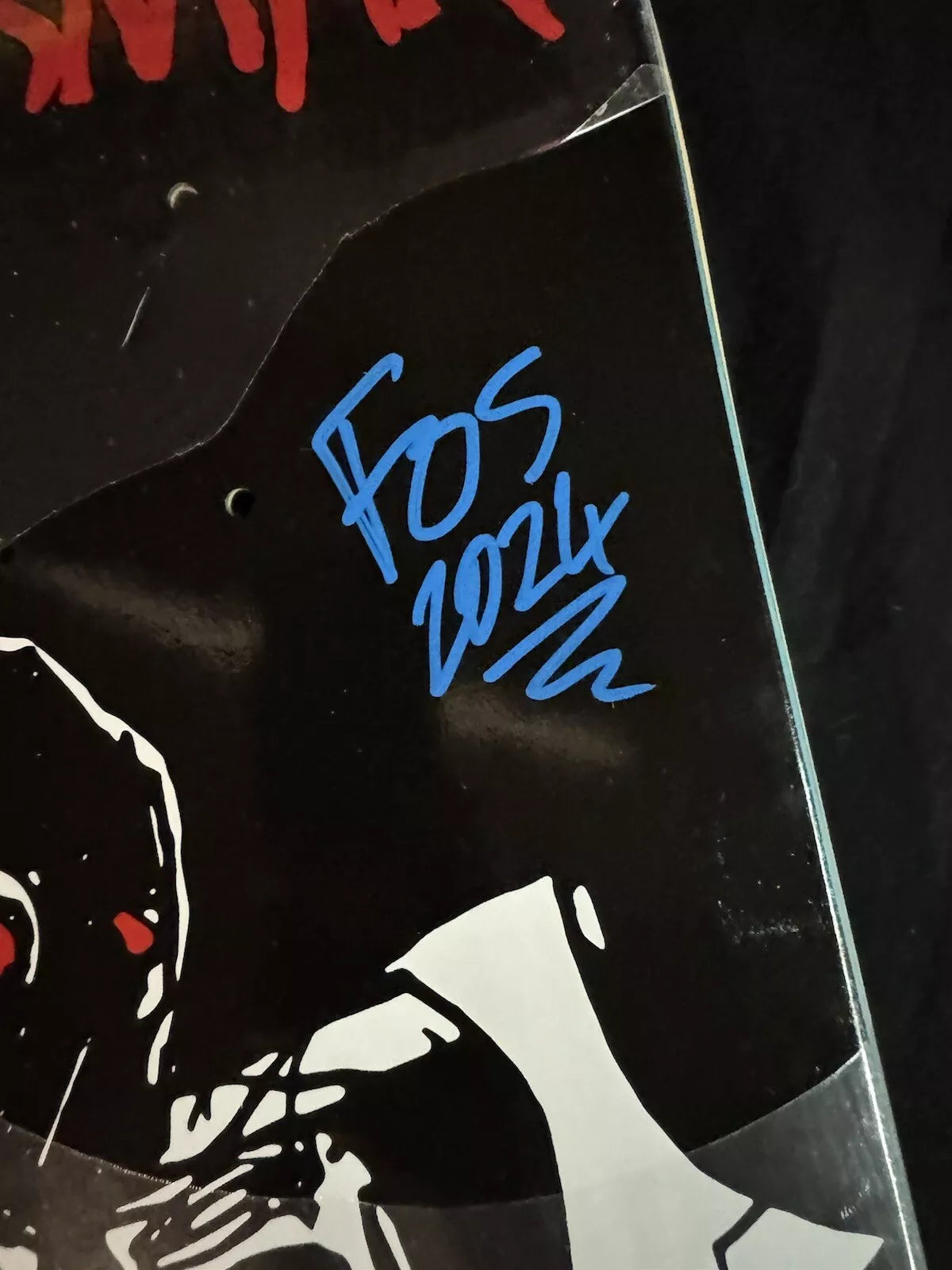 FOS Signed Dane Burman Skeleton Autographed Skateboard Deck 8.5" Zero Living Dead