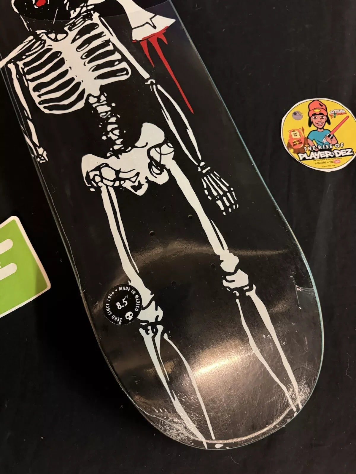 FOS Signed Dane Burman Skeleton Autographed Skateboard Deck 8.5" Zero Living Dead
