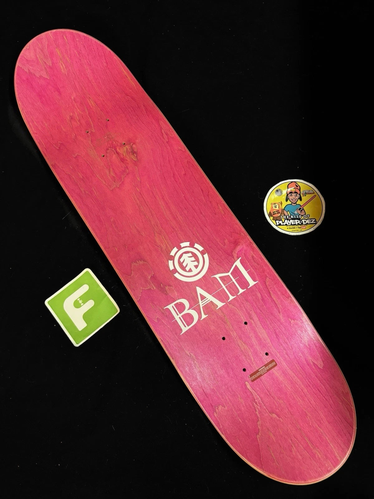Bam Margera Signed Pink Foil Heartagram Element Autographed Skateboard Deck