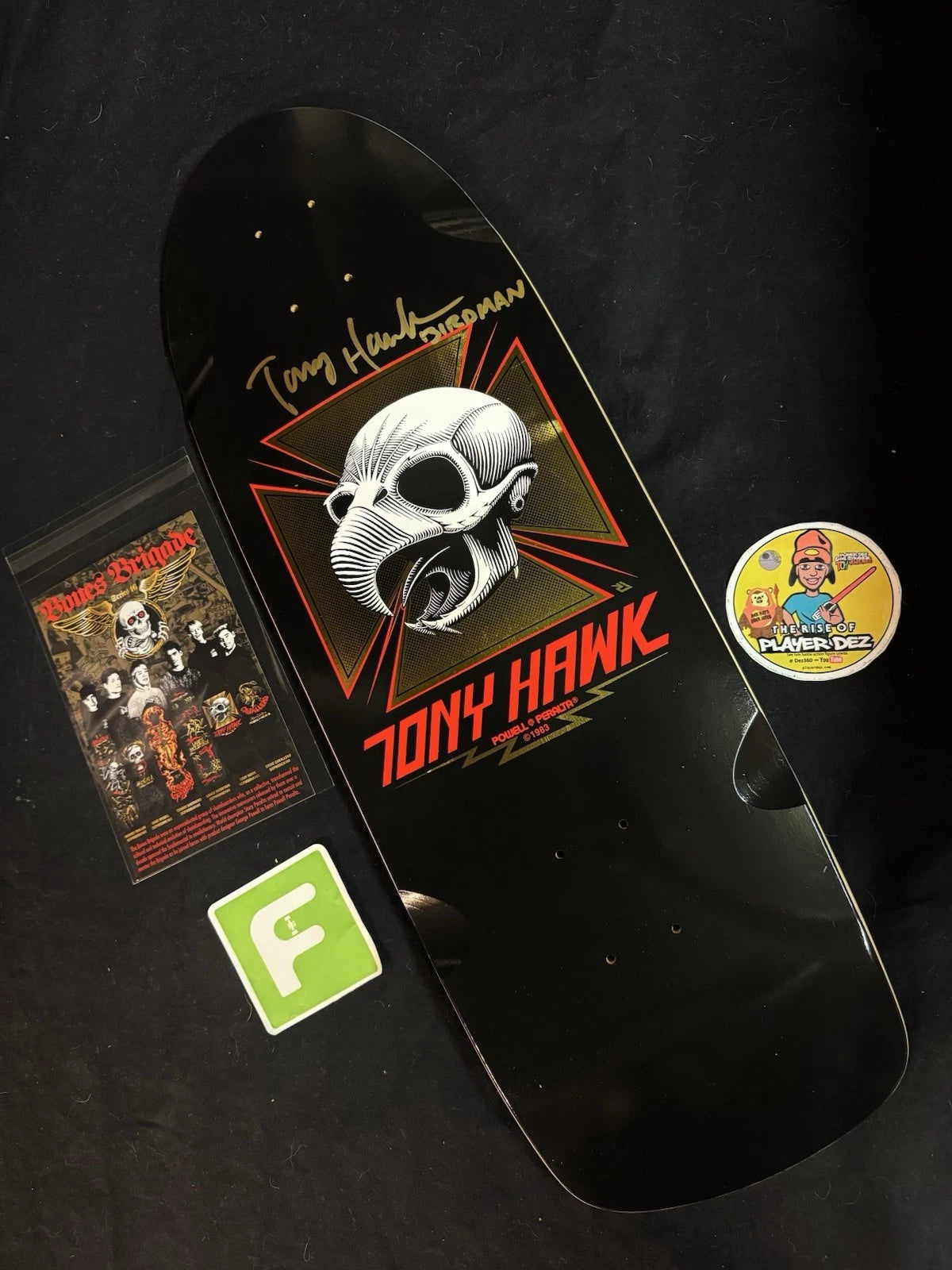 Tony Hawk Signed Gold Series 16 Autographed Skateboard Deck Bones Brigade Powell Peralta