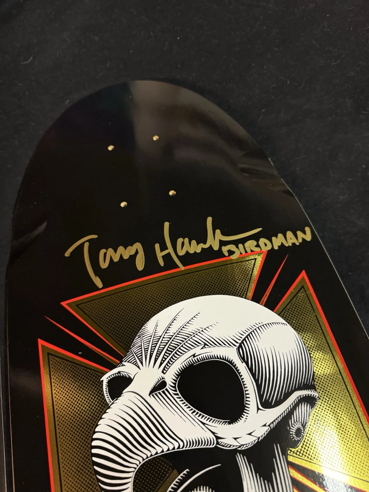 Tony Hawk Signed Gold Series 16 Autographed Skateboard Deck Bones Brigade Powell Peralta