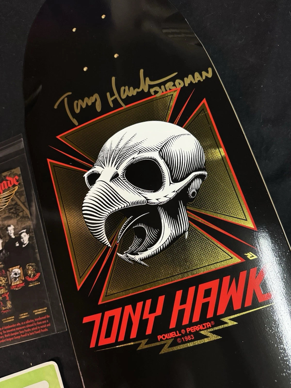 Tony Hawk Signed Gold Series 16 Autographed Skateboard Deck Bones Brigade Powell Peralta