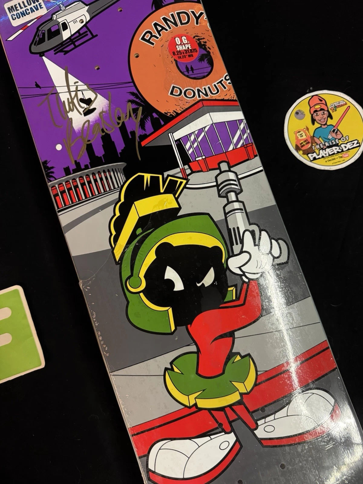 Theotis Beasley Signed Marvin Martian Looney Tunes Baker Autographed Skateboard Deck