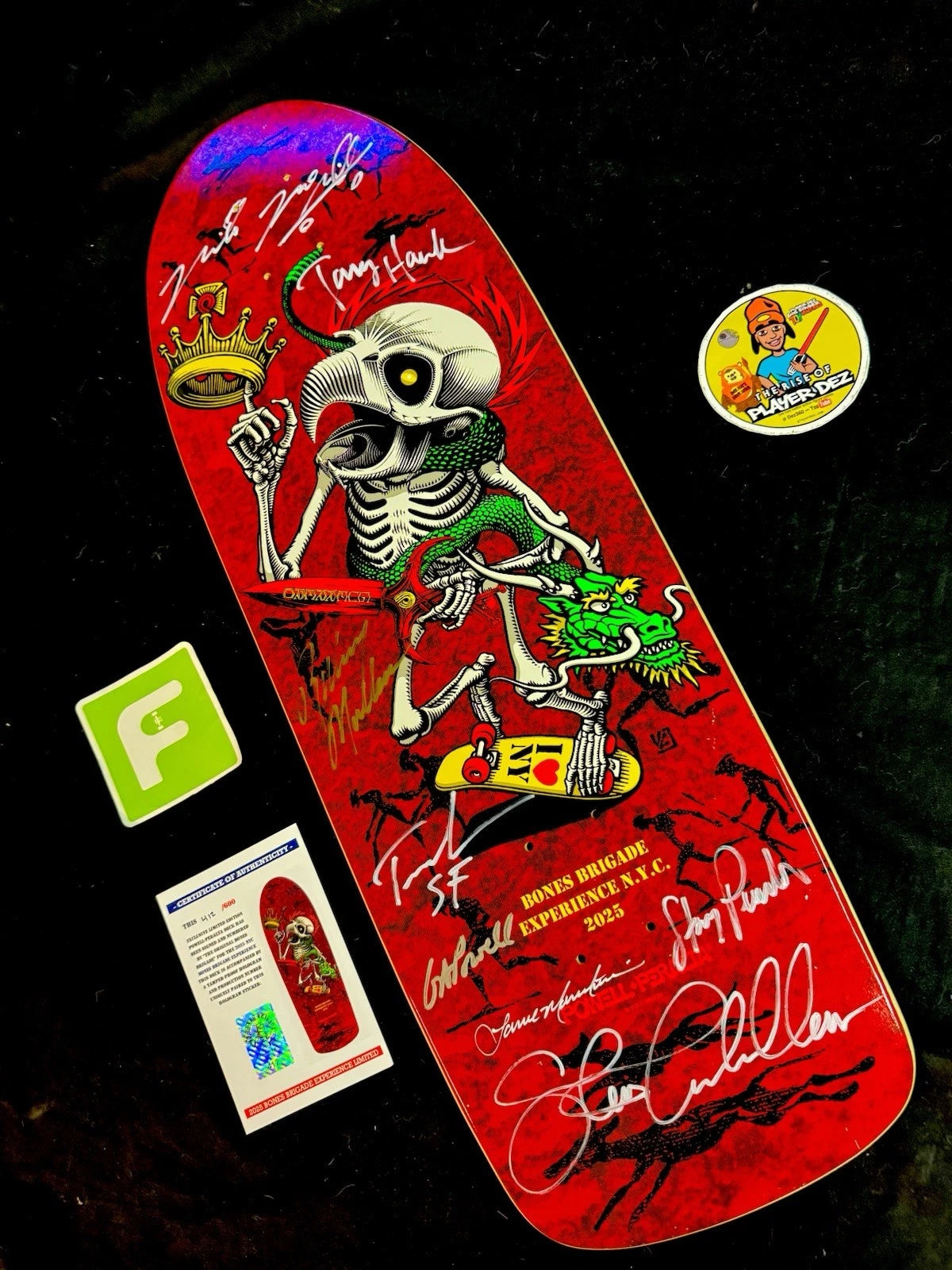 Team Signed Bones Brigade Rodney Mullen Tony Hawk Experience Skateboard Deck COA