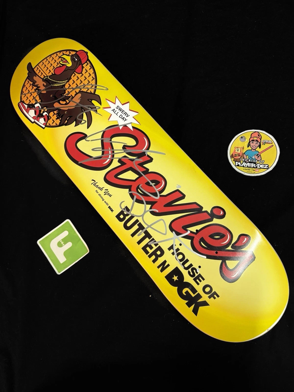 Signed Stevie Williams DGK Roscoes Waffles Autographed Skateboard Deck