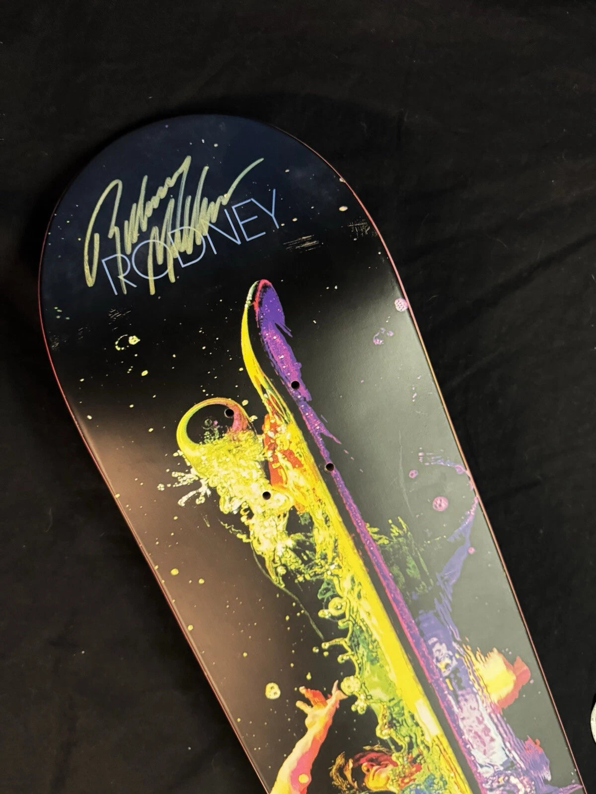 Signed Rodney Mullen Seu Trinh Portrait Almost Autographed Skateboard Deck