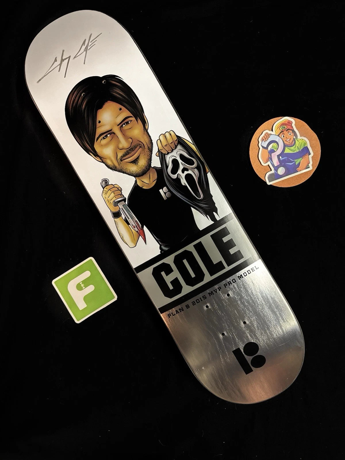 Signed Chris Cole Scream Mask 2015 MVP Plan B Autographed Skateboard Deck