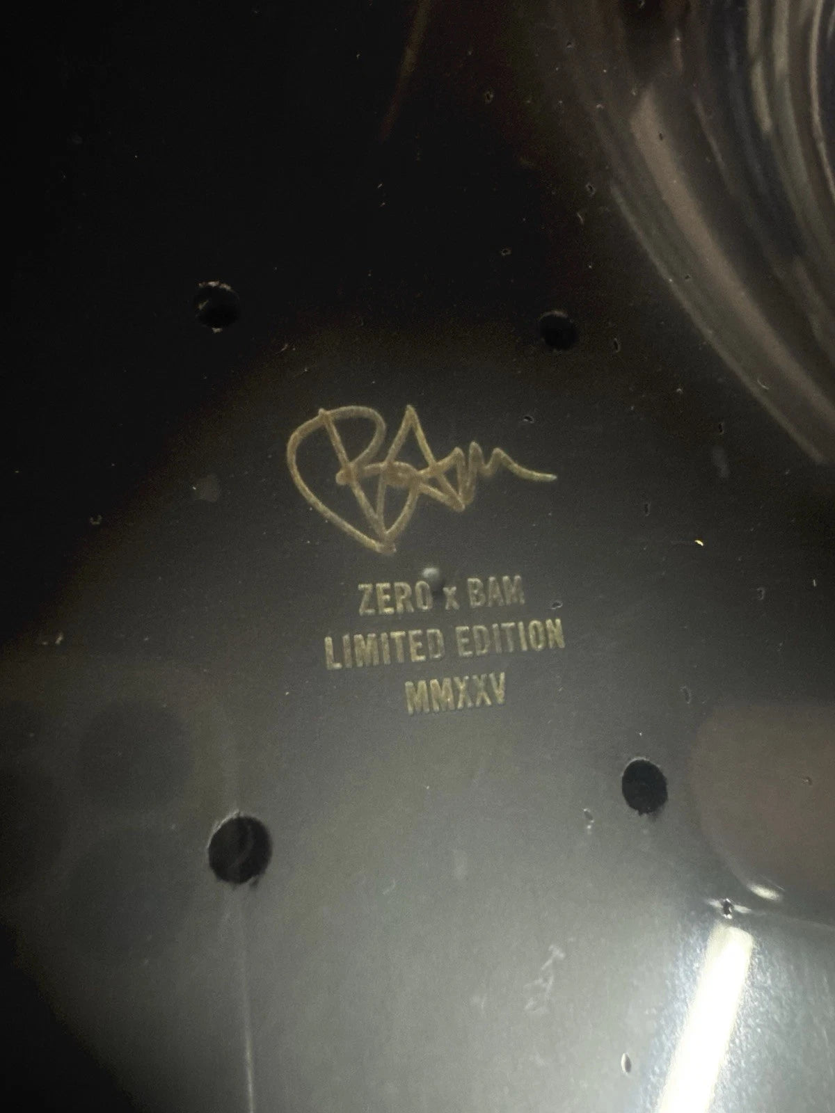 Signed Bam Margera Black Blood Drip Autographed Zero Skateboard Deck