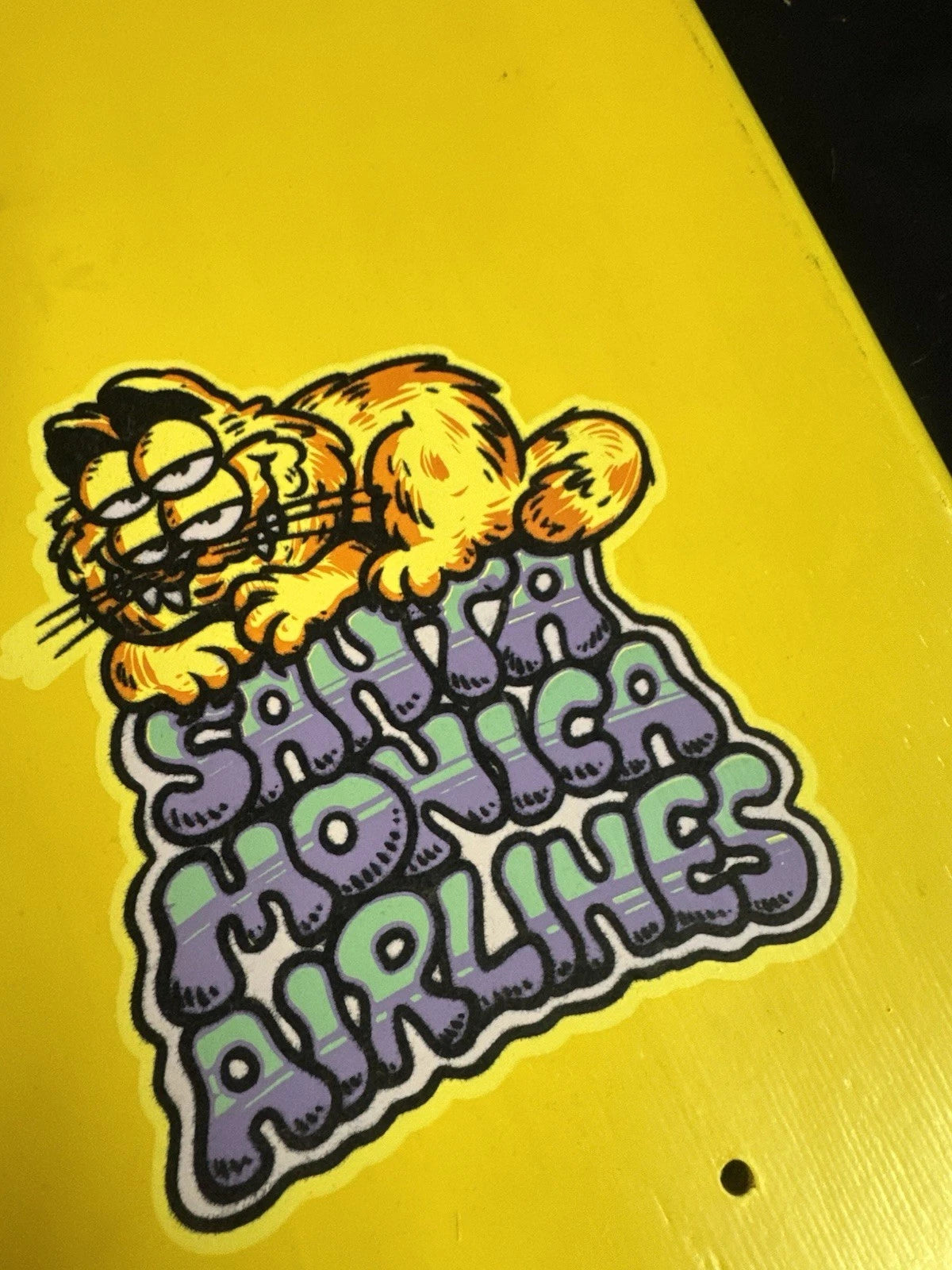 Signed Natas Kaupas Flocked Garfield SMA Autographed Skateboard Deck