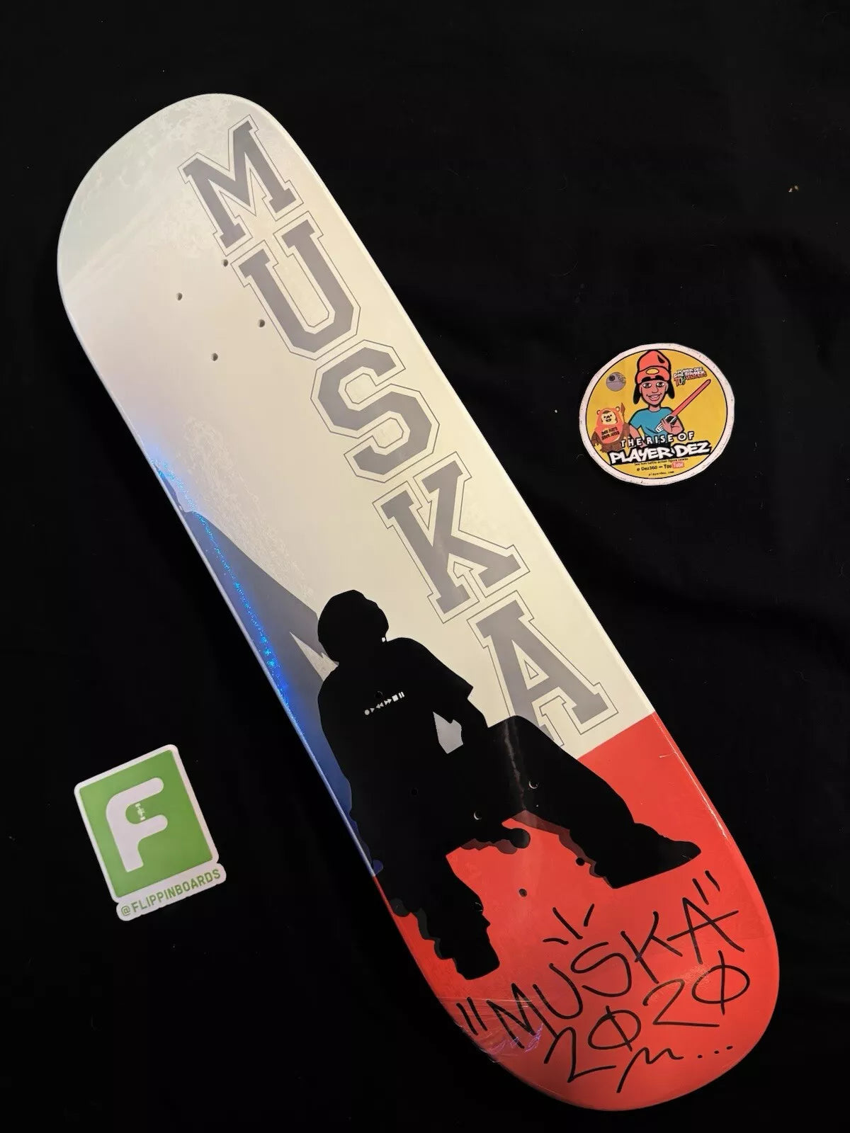Chad Muska Signed 2020 Red Silhouette Dipped Autographed Skateboard Deck Shorty’s
