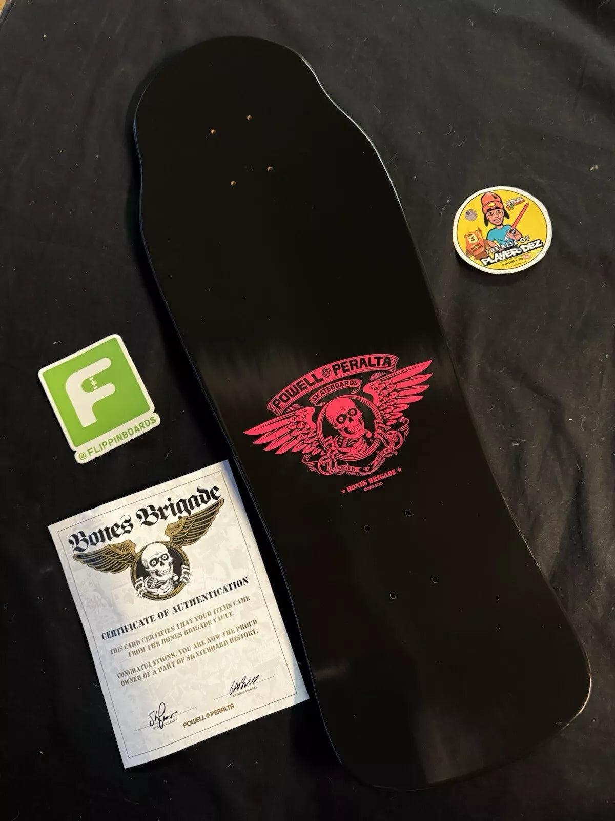 Tony Hawk Signed Bones Brigade COA Autographed Blacklight Series 14 Powell Skateboard Deck