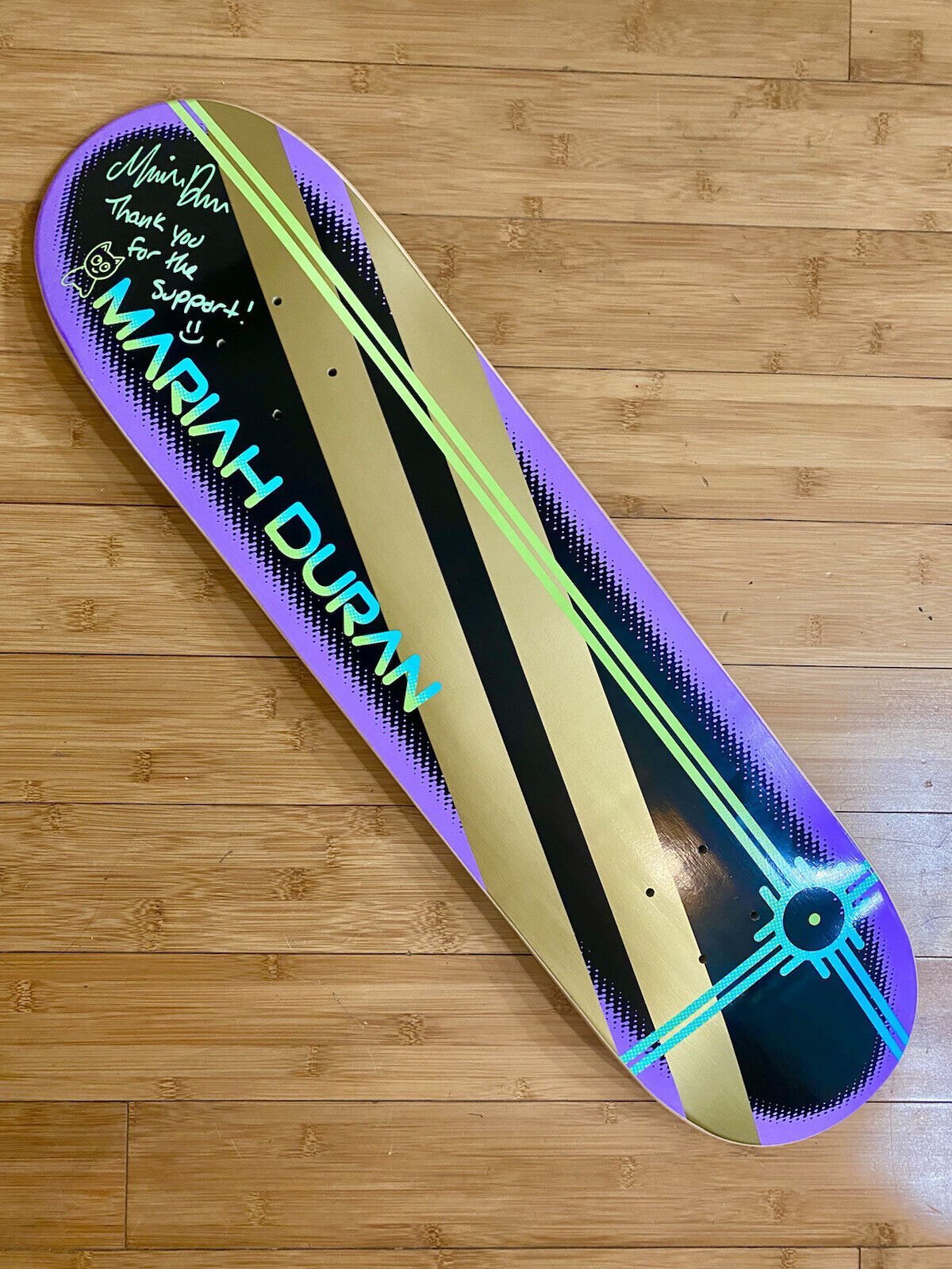 Signed Mariah Duran MEOW Autographed Skateboard Deck 8 Olympics