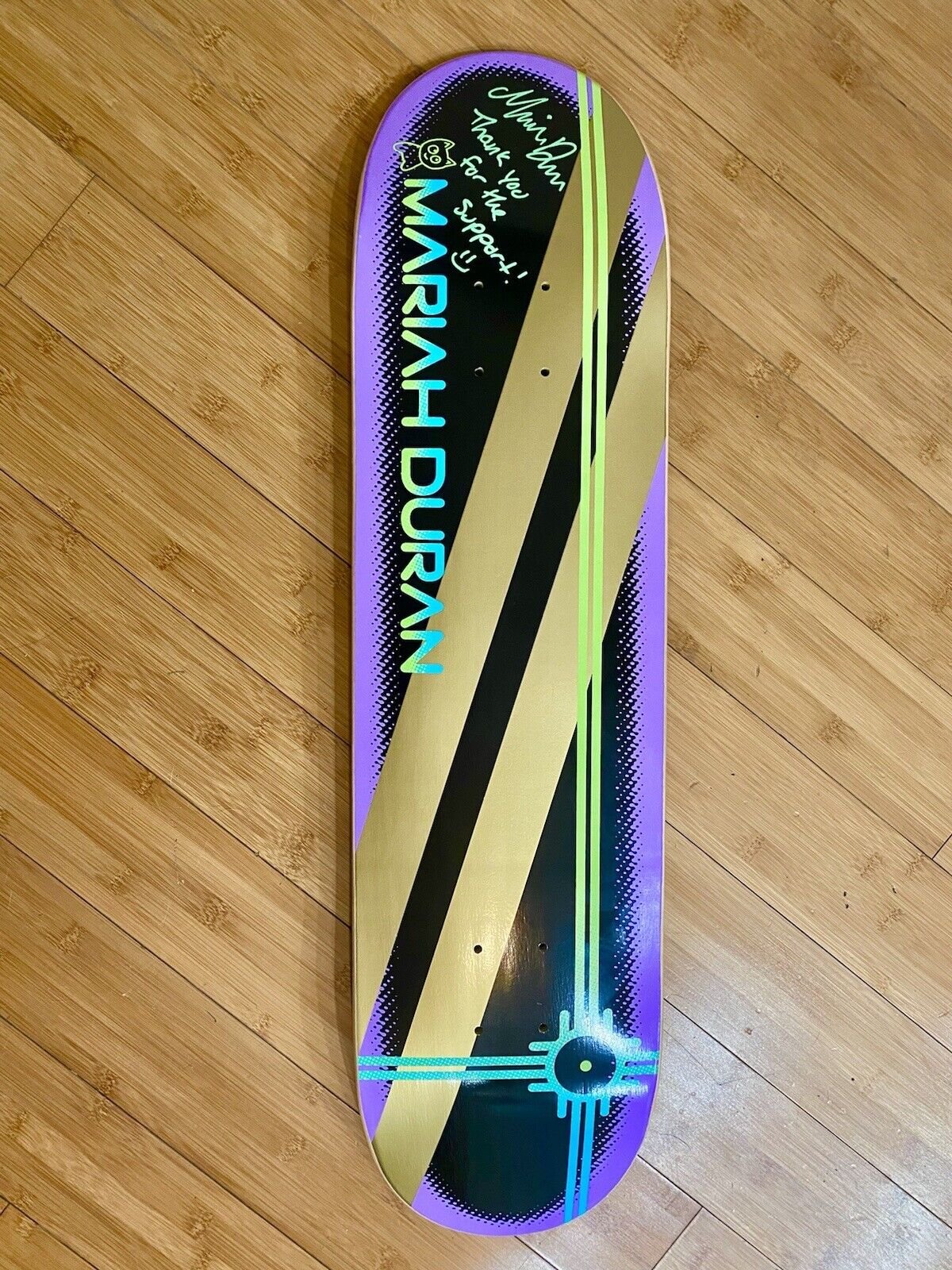Signed Mariah Duran MEOW Autographed Skateboard Deck 8 Olympics