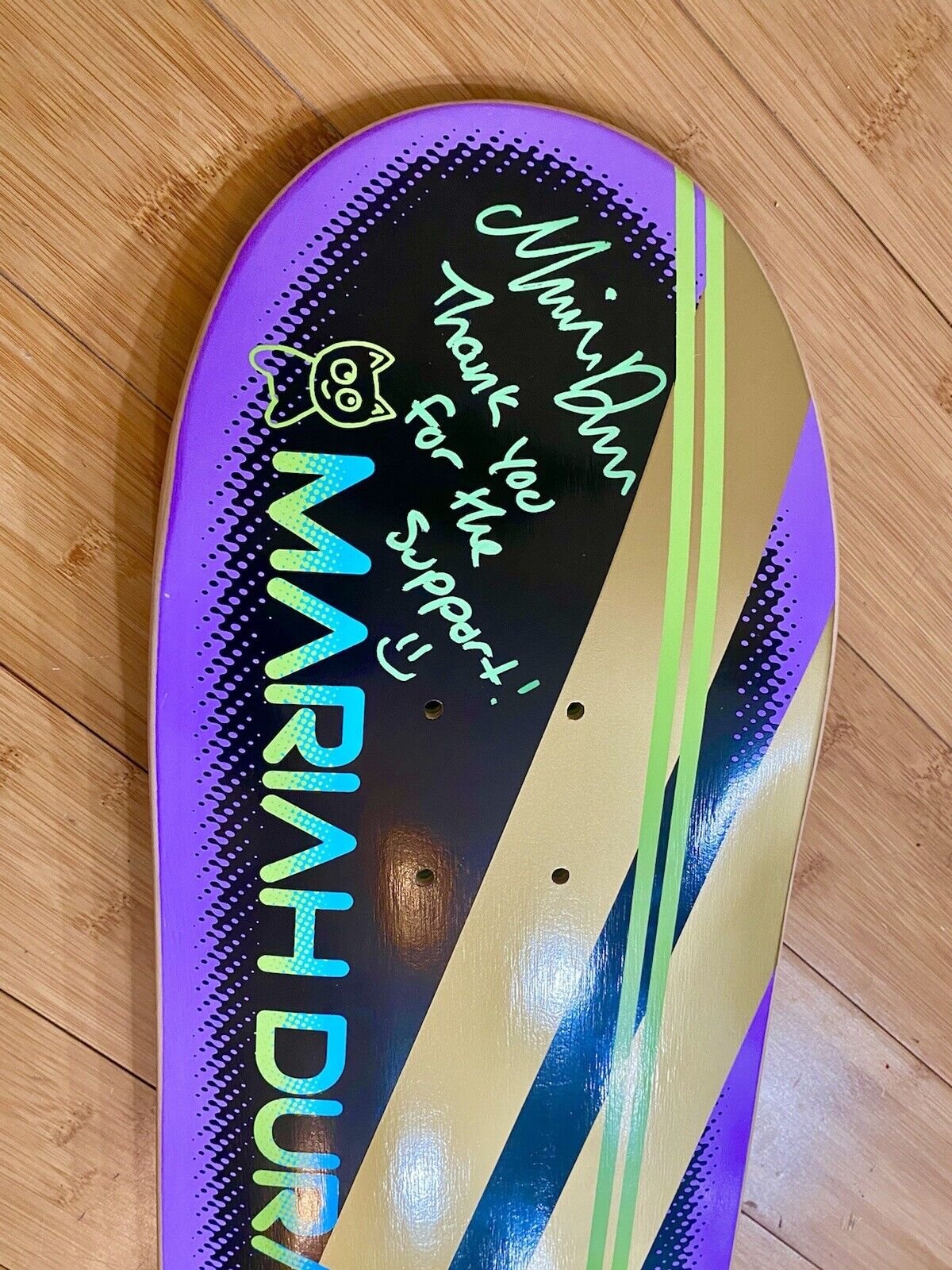 Signed Mariah Duran MEOW Autographed Skateboard Deck 8 Olympics