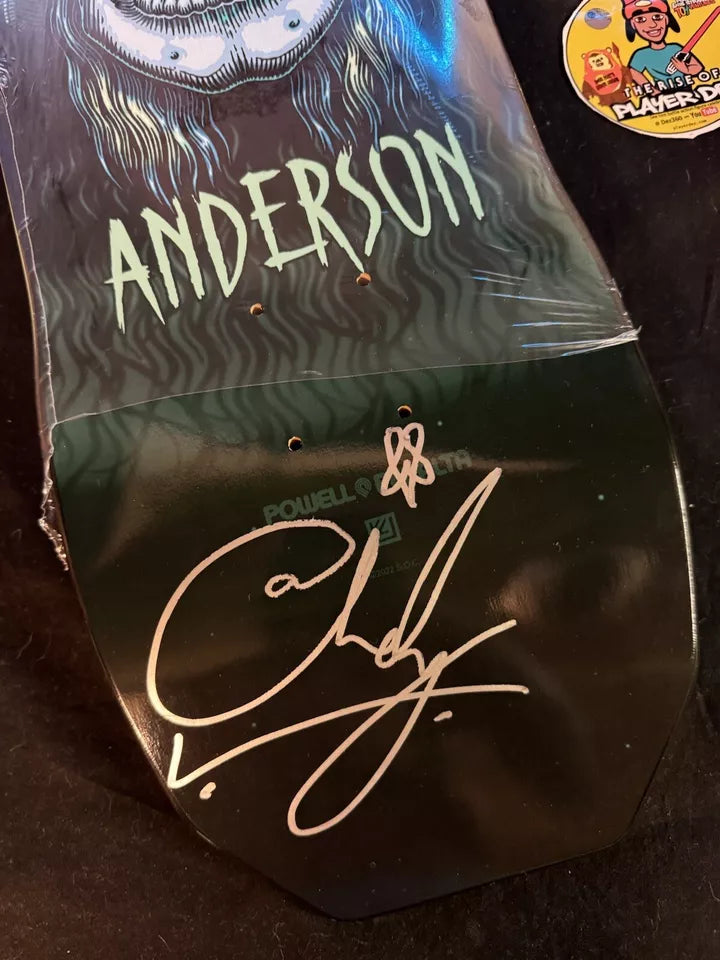 Andy Anderson Signed Green Heron Powell Peralta Autographed Skateboard Deck