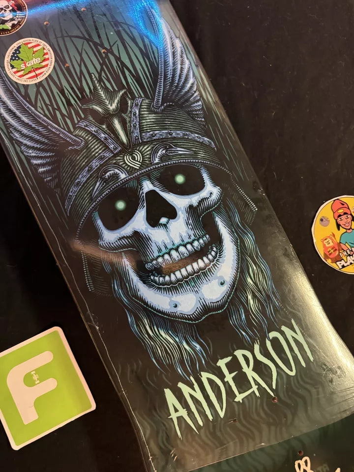 Andy Anderson Signed Green Heron Powell Peralta Autographed Skateboard Deck