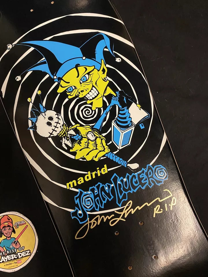 John Lucero Signed Madrid Jester Autographed Skateboard Deck Glow In Dark