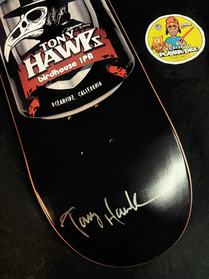 Tony Hawk Signed Black Plague Birdhouse Autographed Skateboard Deck