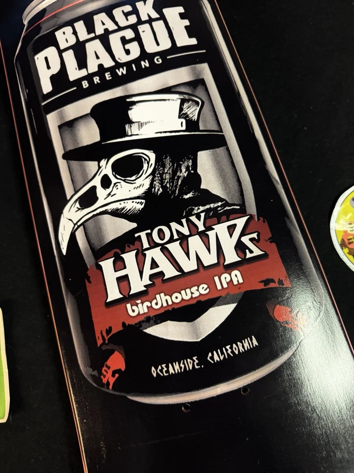 Tony Hawk Signed Black Plague Birdhouse Autographed Skateboard Deck