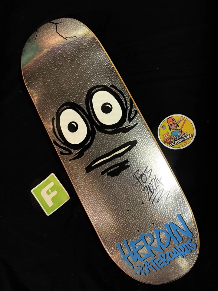 FOS Signed Heroin Prism Holofoil Very Big Egg Autographed Skateboard Deck Curb Killer